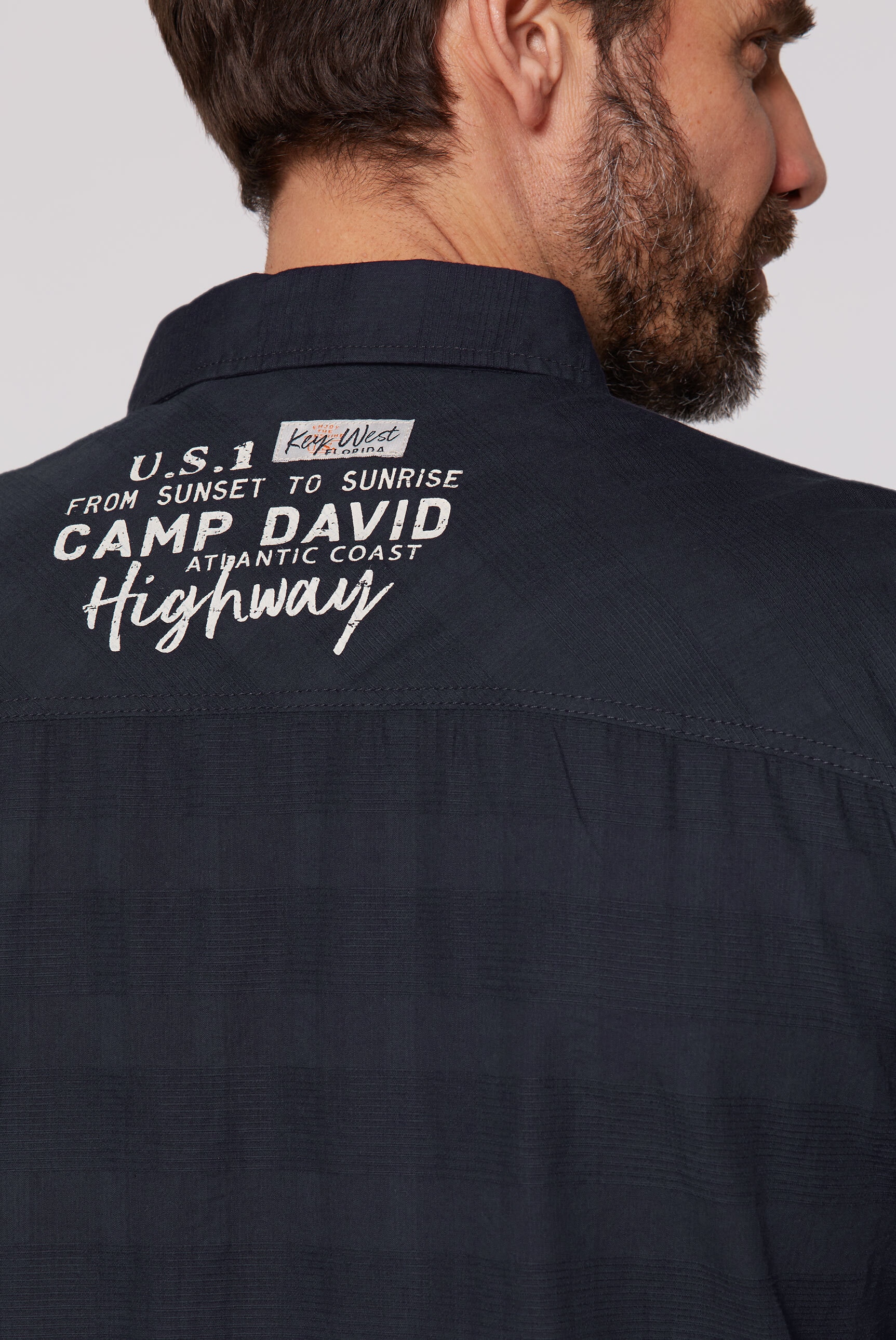 CAMP DAVID Kurzarmhemd, mit Karo-Struktur