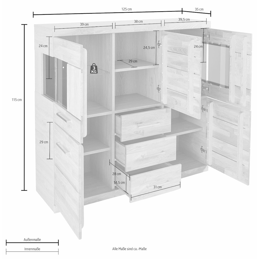 Woltra Highboard »Ribe«