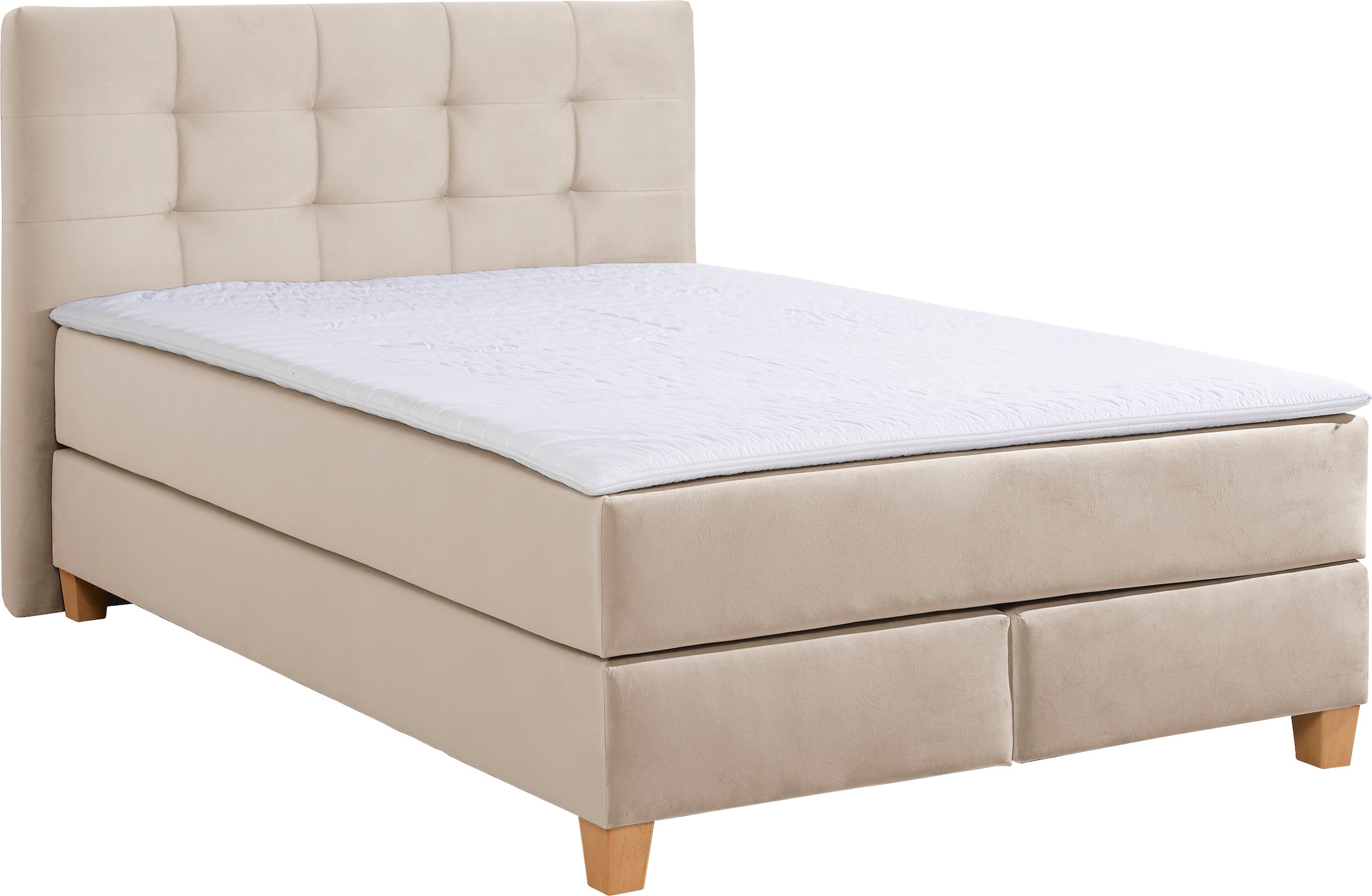 Home affaire Boxspringbett "Moulay", inkl. Topper, in Überlänge 220 cm, 3 H günstig online kaufen