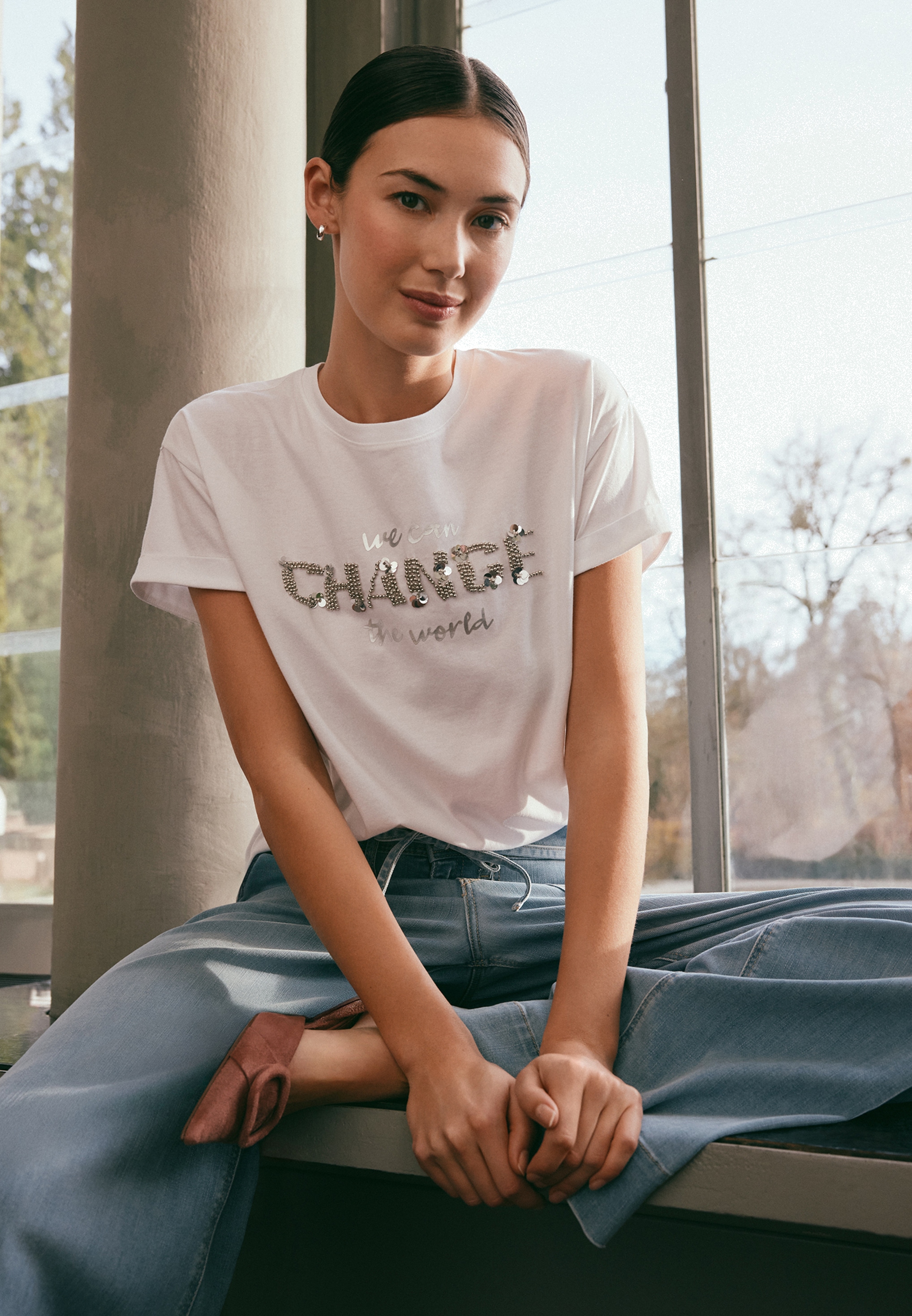 Betty&Co Kurzarmshirt »Damen mit Stickerei« 1 tlg.