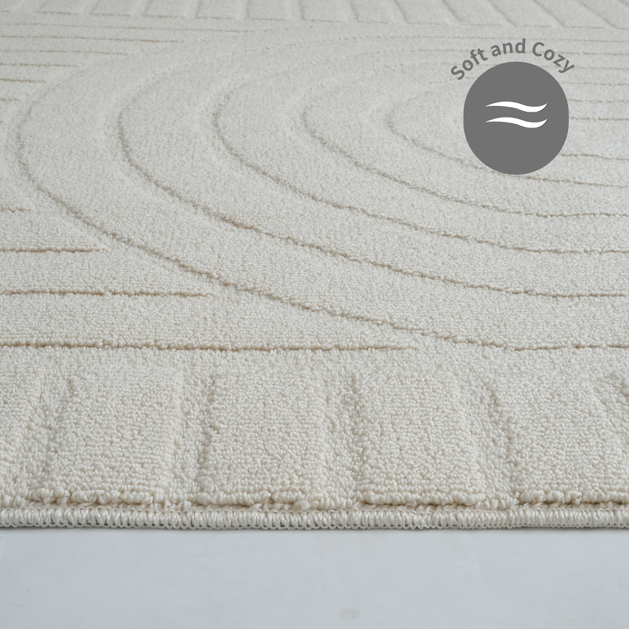 OTTO home Teppich »Neele, Boho-Design, Hoch-Tief, waschbar« rechteckig 12 mm Höhe 3D Optik, Skandinavisch, Designteppich, Wohnzimmer, Schlafzimmer