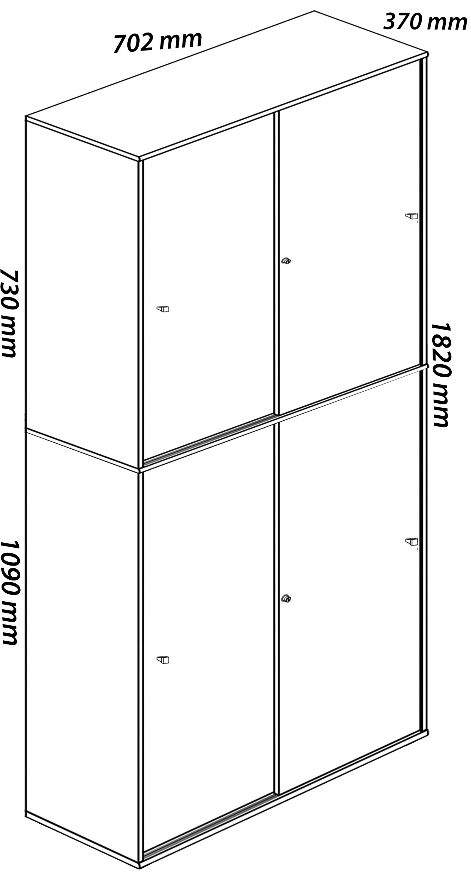 VCM Aktenschrank »VCM Büroschrank mit 5 Fächern | moderner Aktenschrank mit Schiebetüren | Maße ca. B. 70 x H. 184 x T. 37 cm ¿ Lona 5-Fach«, (1 St.)
