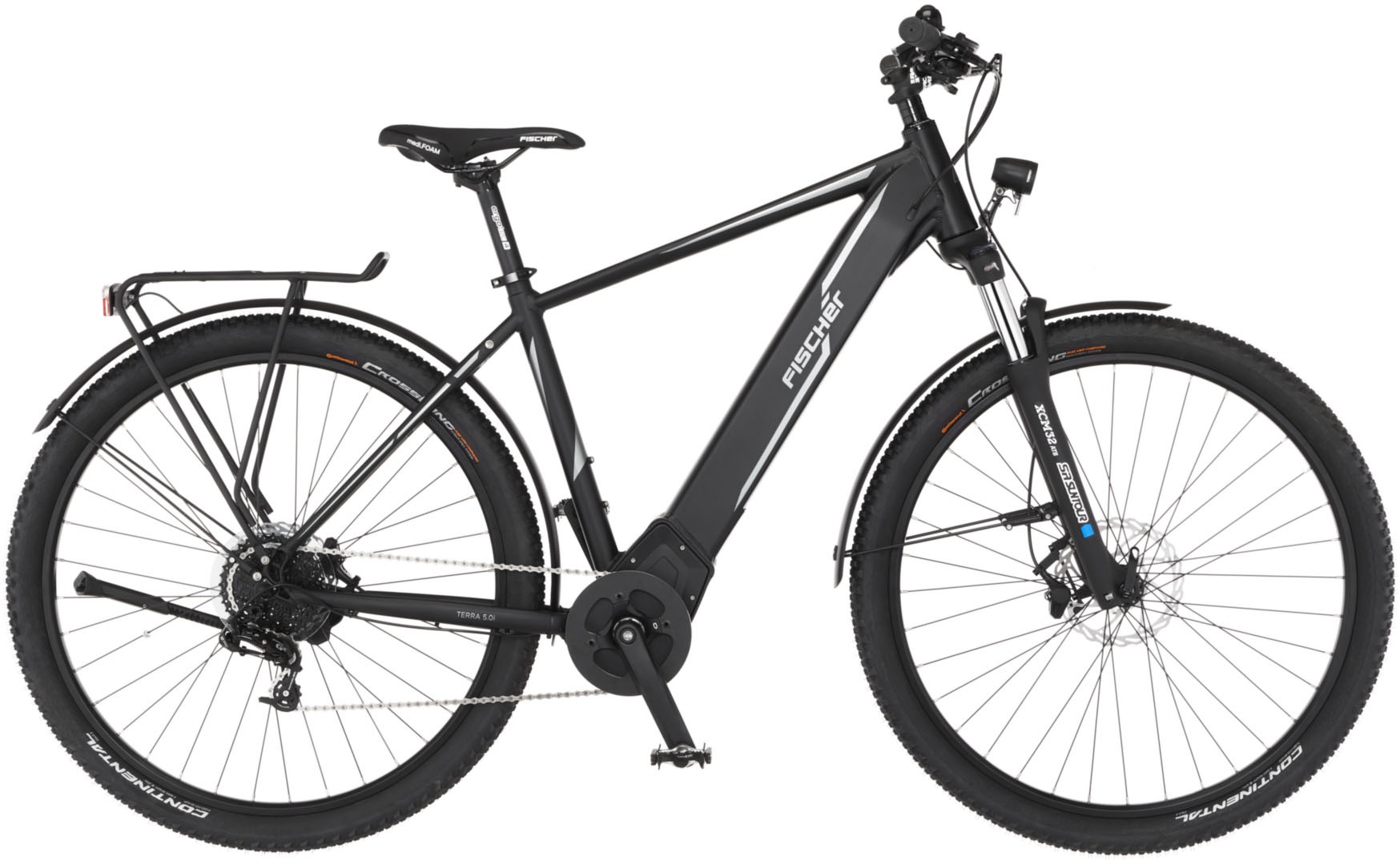 FISCHER Fahrrad E-Bike »TERRA 5.0i H 46 F.«, 10 Gang, SRAM, GX, (mit Akku-Ladegerät-mit Werkzeug), Pedelec, Elektrofahrrad für Damen u. Herren