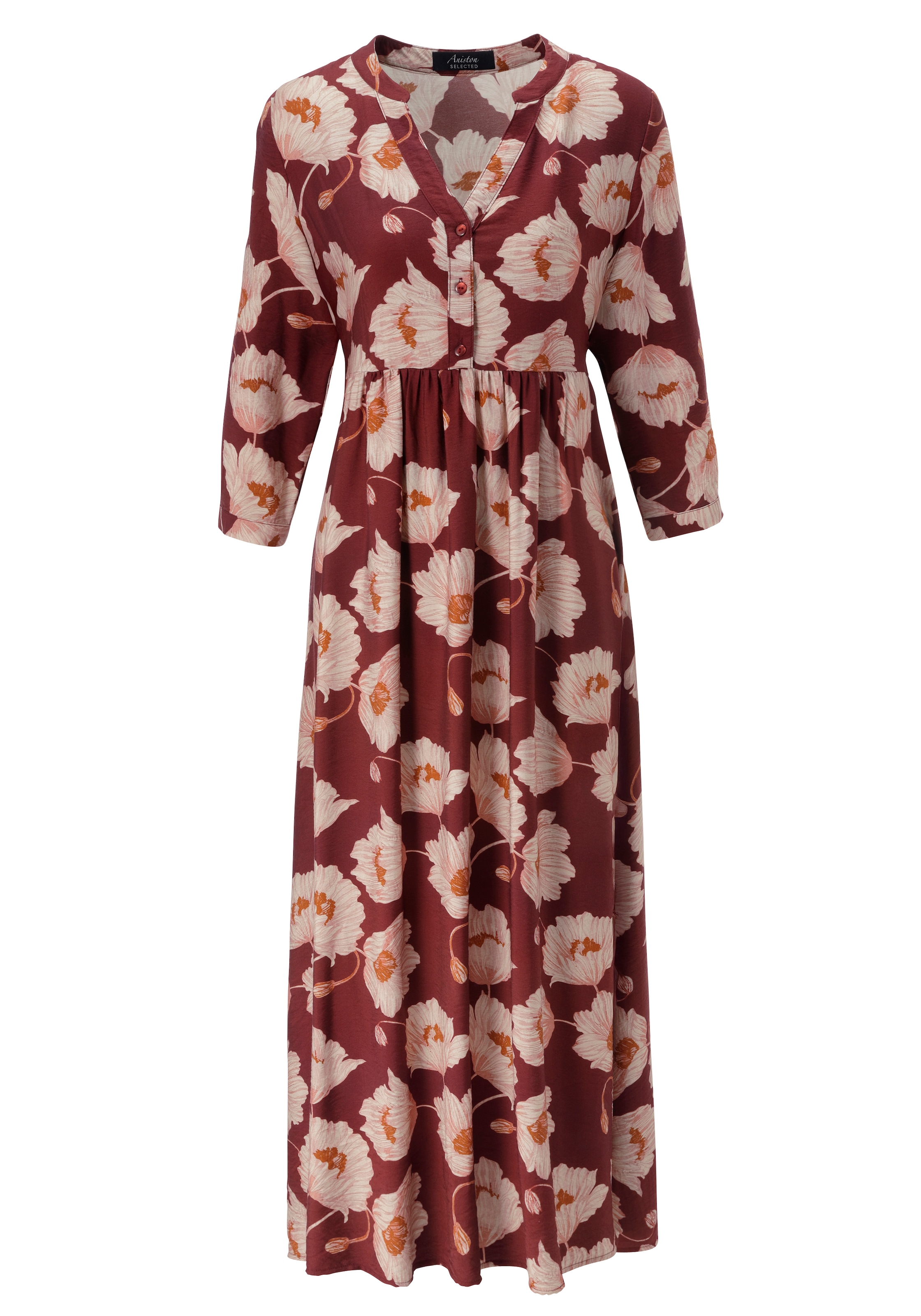 Aniston SELECTED Maxikleid fantasievolle und malerische Blütenmusterung - NEUE KOLLEKTION