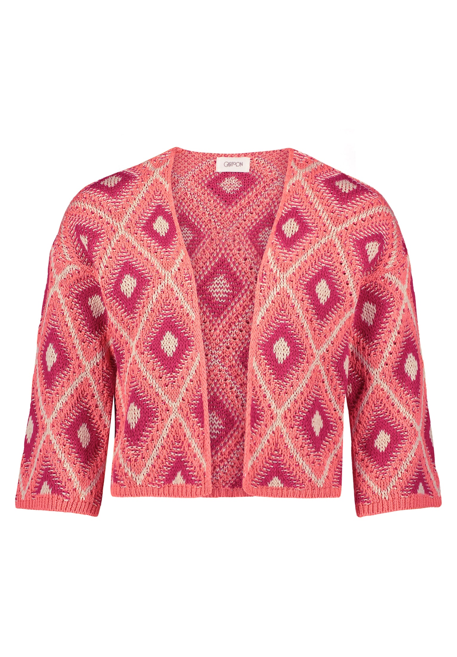 Cartoon Strickjacke "Damen Casual-Strickjacke mit 3/4 Arm" 1 Stk. tlg. Ripp günstig online kaufen