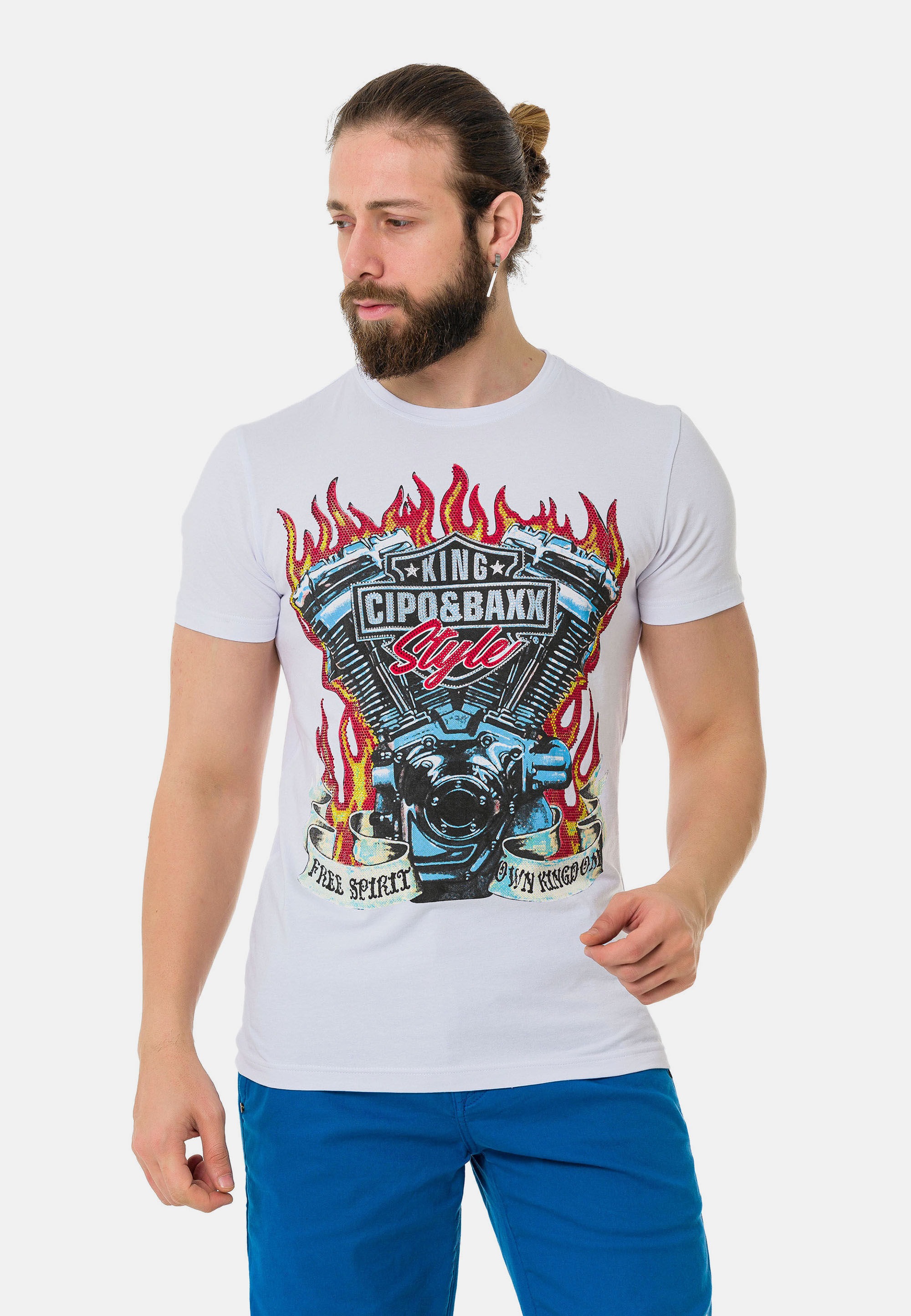 Cipo & Baxx T-Shirt »T-Shirt«, mit markantem Print