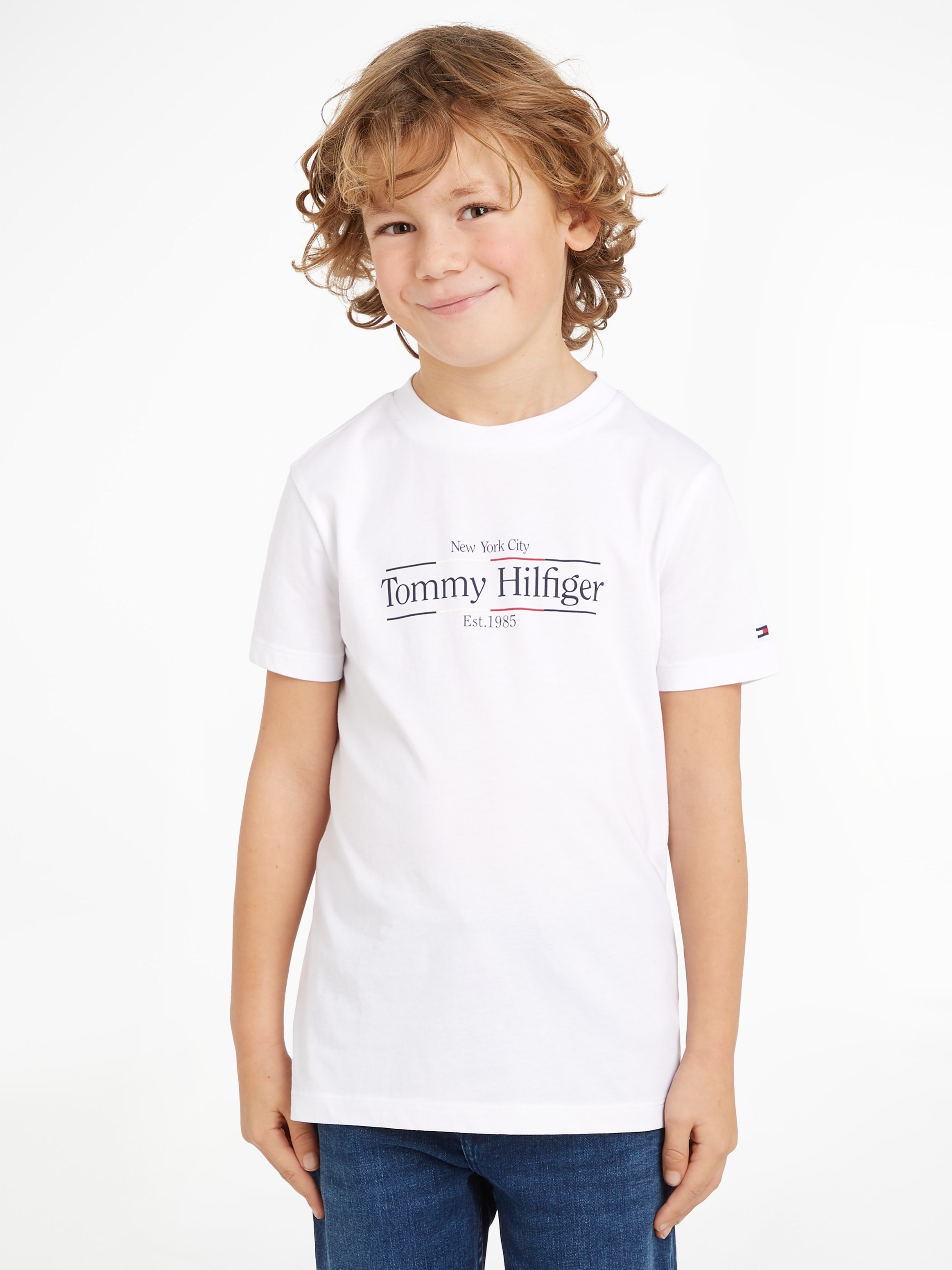 Tommy Hilfiger Kurzarmshirt »ICON PRINT REGULAR TEE SS«, Kinder bis 16 Jahre mit Logoprägung