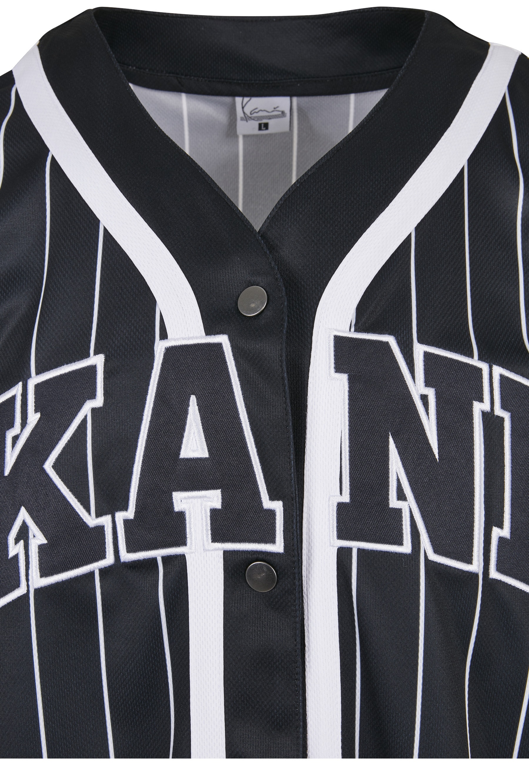 Karl Kani Kurzarmshirt »Karl Kani Herren KM221-115-1 Serif Pinstripe Baseball Shirt« 1 Stk.