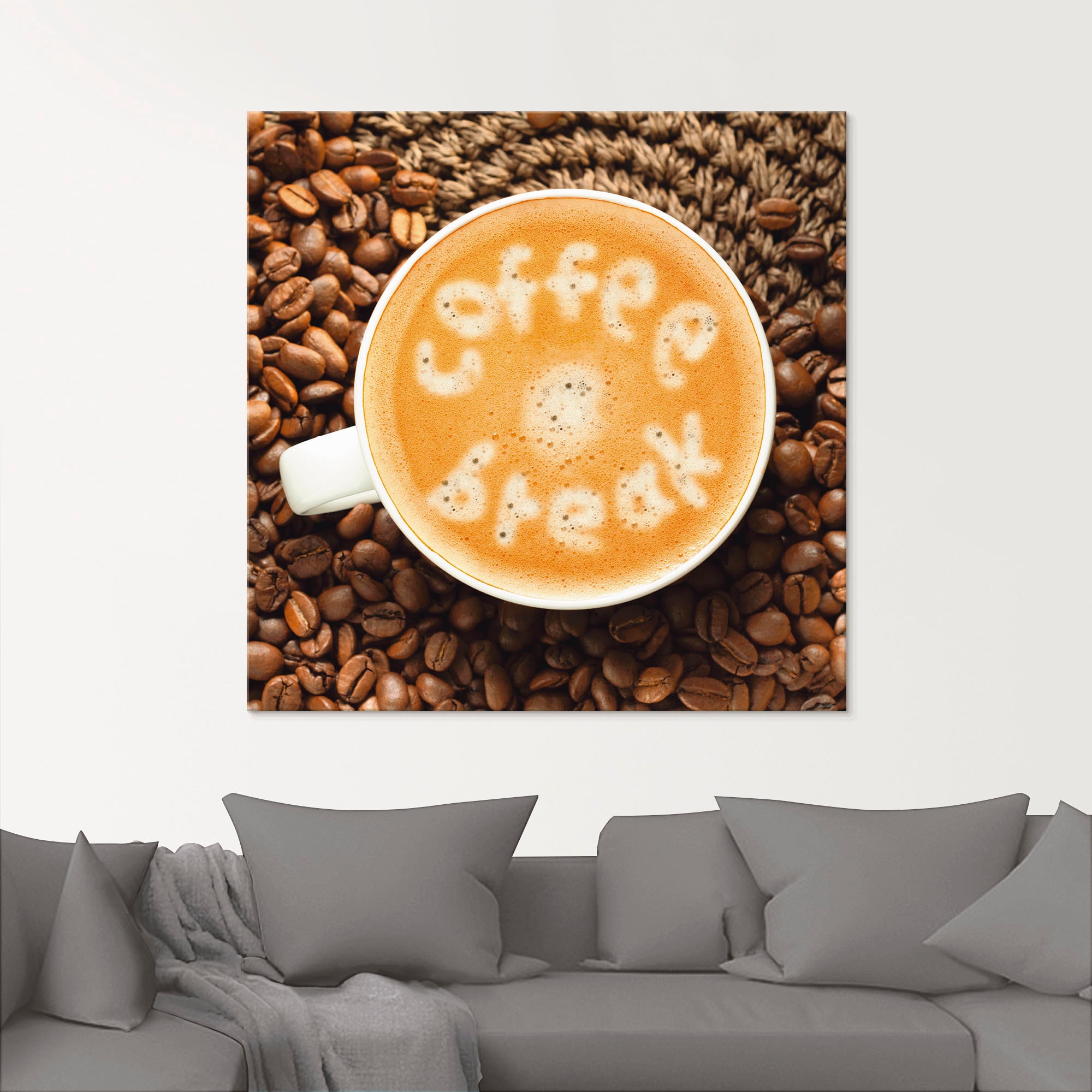 Artland Glasbild »Kaffeepause«, (1 BAUR | verschiedenen Getränke, bestellen in St.), Größen