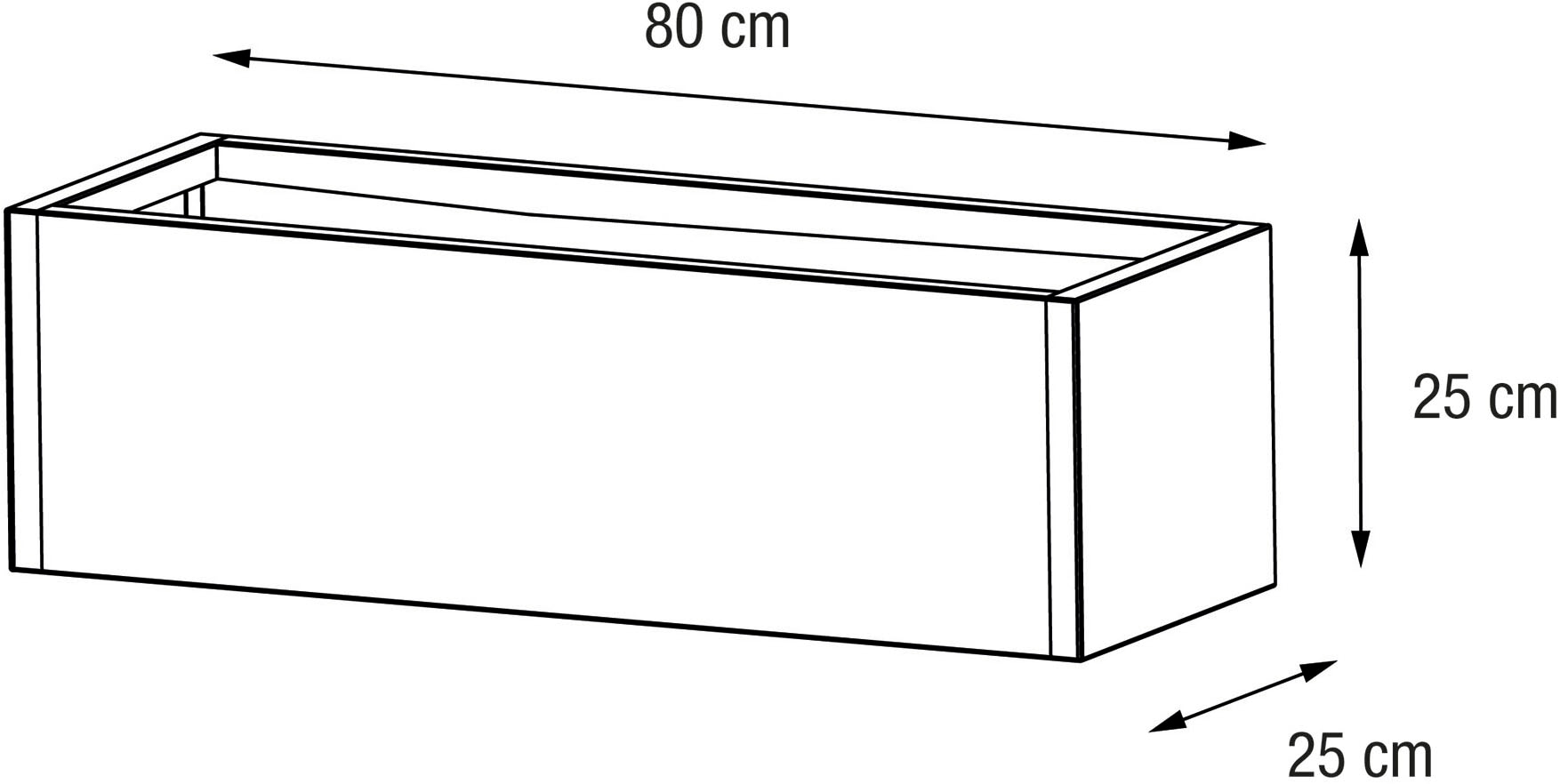 Herstera Garden Pflanzkübel »Cube« BxTxH: 80x25x25 cm