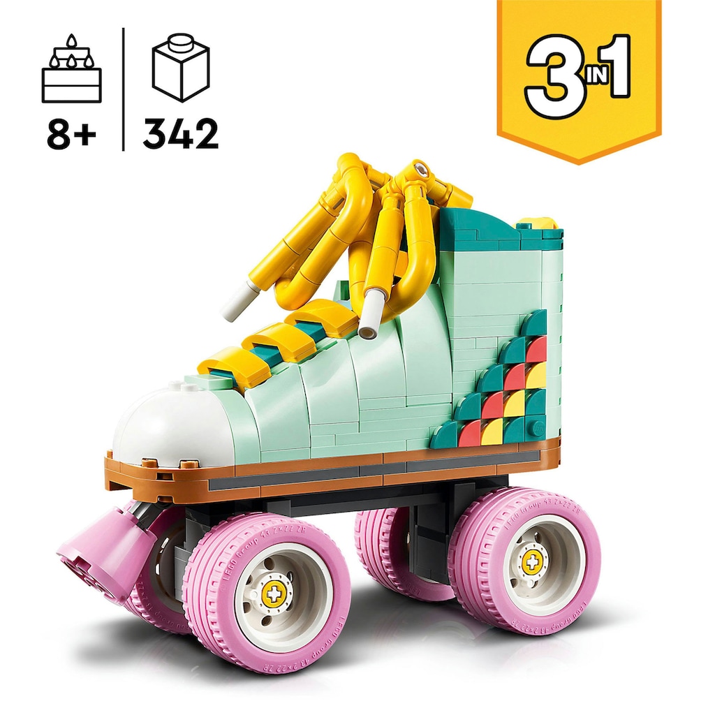 LEGO® Konstruktionsspielsteine »Rollschuh (31148), LEGO Creator 3in1«, (342 St.), Made in Europe