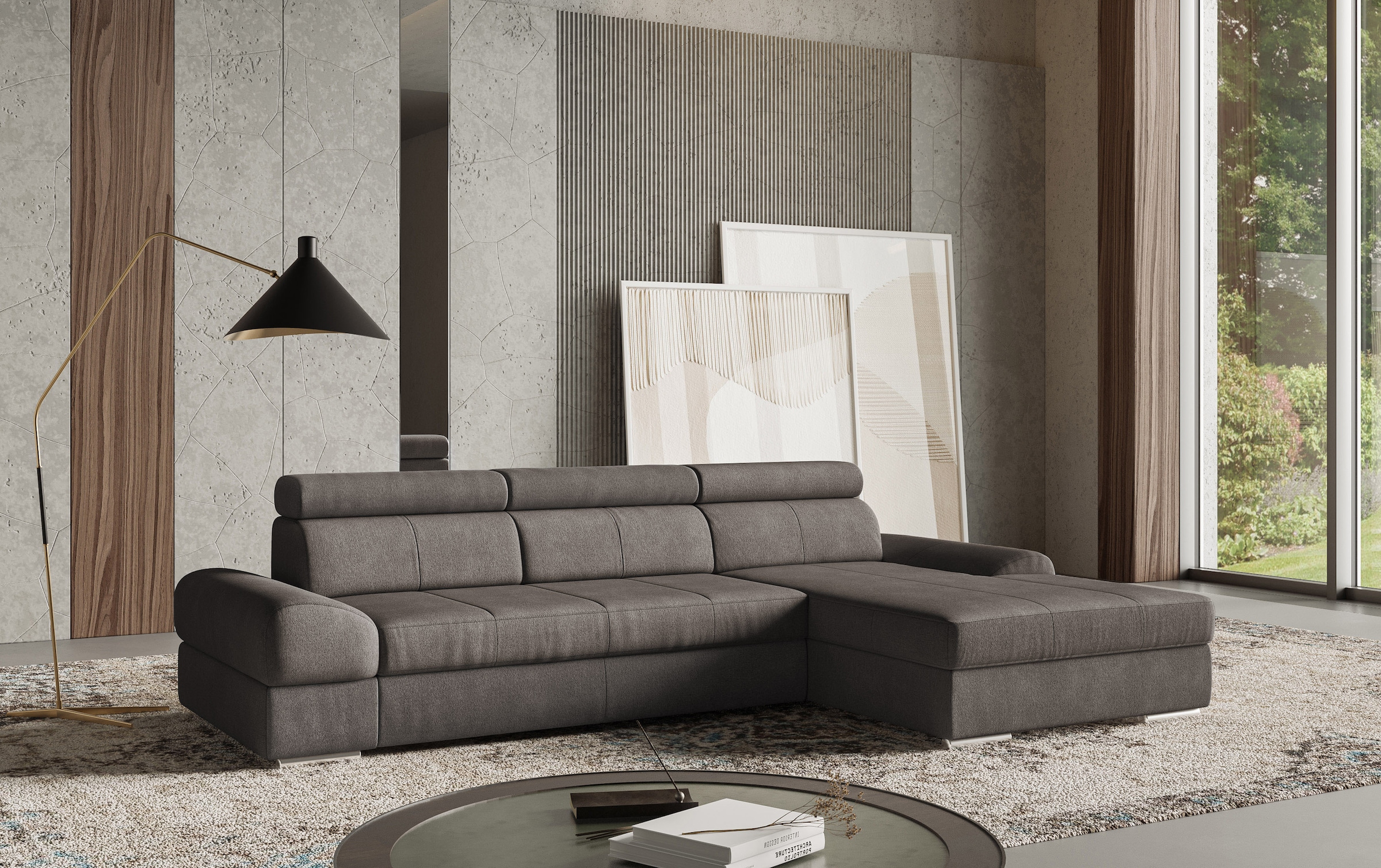 sit&more Ecksofa "Broadway L-Form" inklusive Kopfteilverstellung, wahlweise mit Schlaffunktion