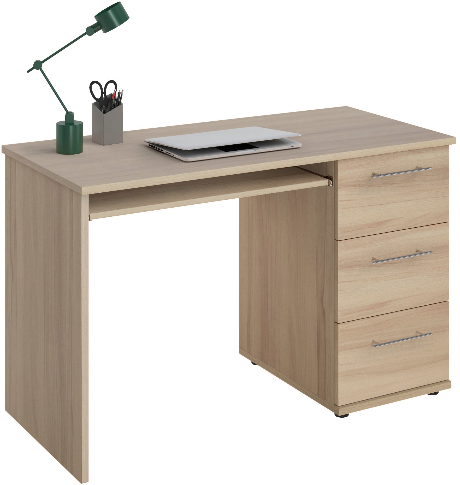 VOGL Möbelfabrik Schreibtisch »Tobi, mit 3 Schubkästen« optional mit Tastaturauszug, Breite 115 cm