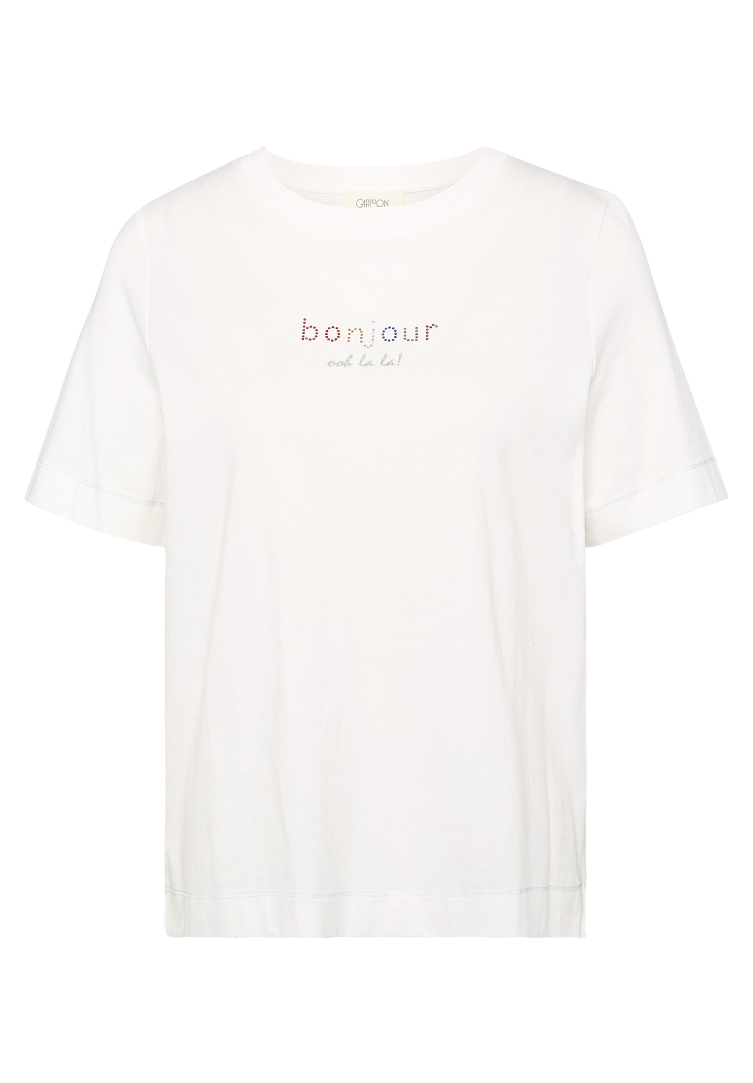 Cartoon Kurzarmshirt »Cartoon Damen Printshirt mit Rundhalsausschnitt«, (1 tlg.), Hotfix