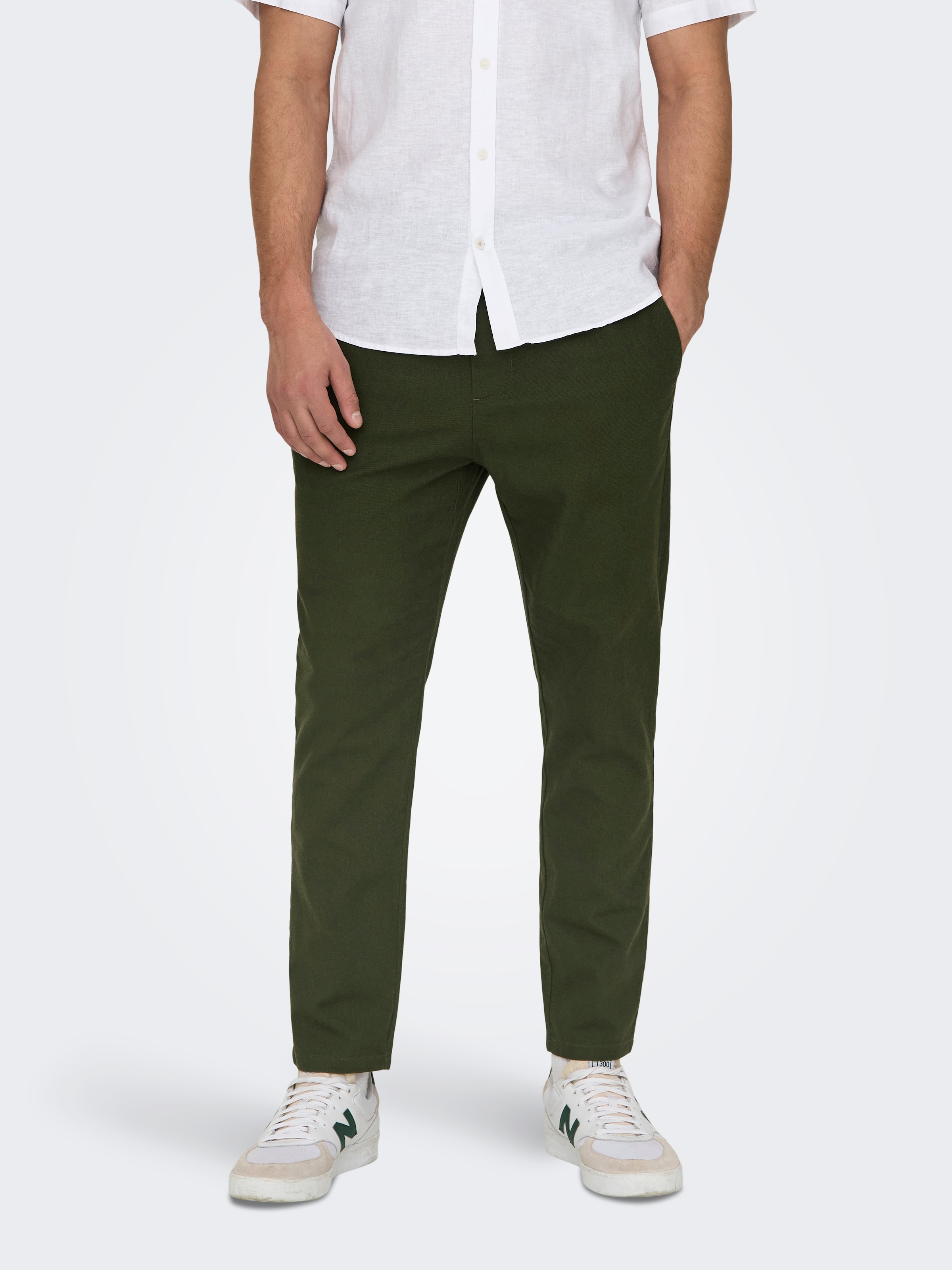 ONLY & SONS Stoffhose "ONSLINUS CROP 0007 COT LIN PNT NOOS", mit Leinen günstig online kaufen