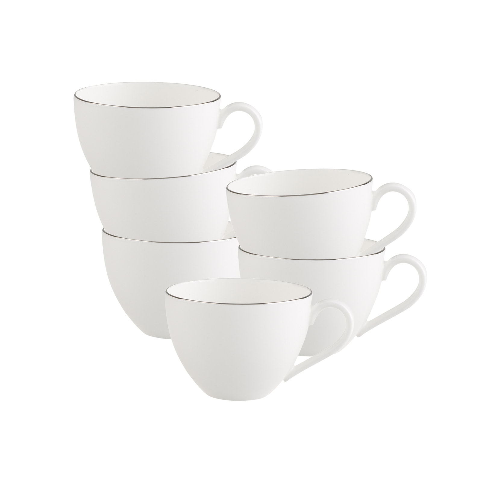 Villeroy & Boch Tasse "Kaffeetassen Anmut Platinum No.1 150 ml 6er Set weiß"