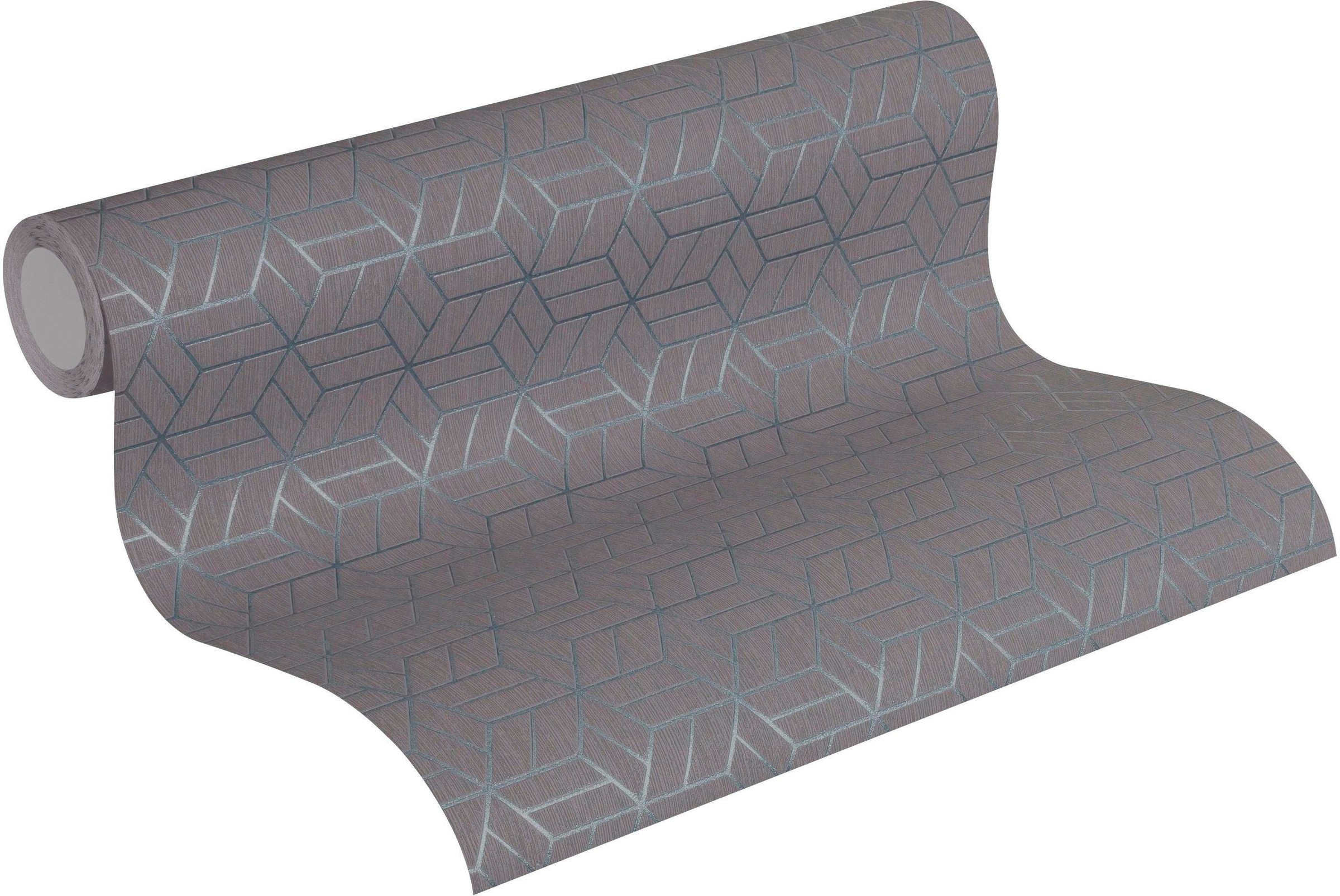 living walls Vliestapete »Metropolitan Stories Lizzy London« 3D-Optik | geometrisch | grafisch strukturiert Grafik Tapete Geometrisch Metallic Tapeten Wohnzimmer Schlafzimmer