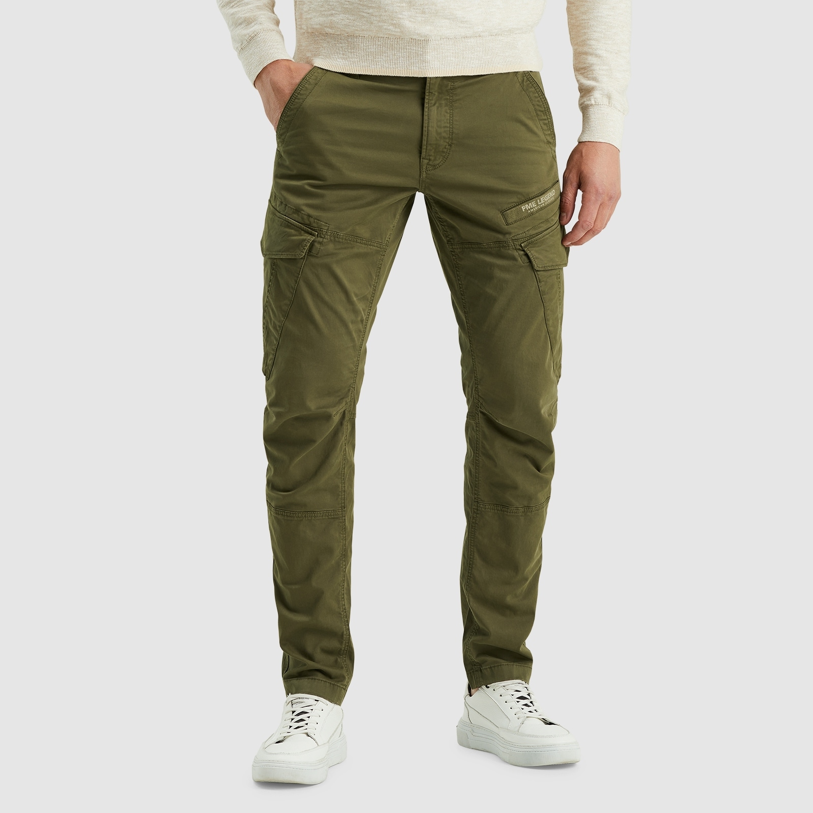 PME Legend Herren Cargohose NORDROP - Tapered Fit - Grau Beige Oliv günstig online kaufen