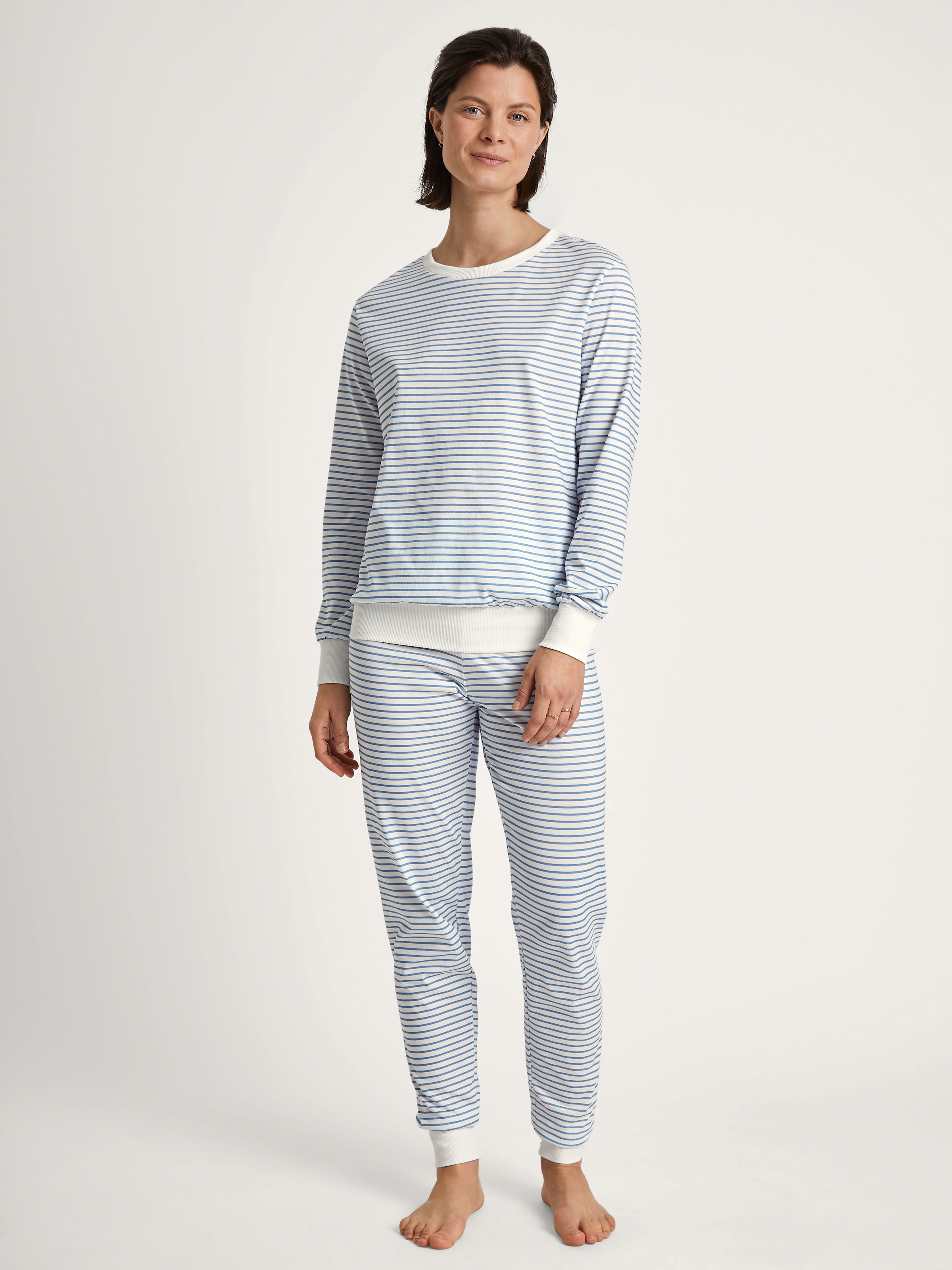 CALIDA Pyjama "Cotton Stripes", (2 tlg.), mit weichen Rippbündchen an den Abschlüssen