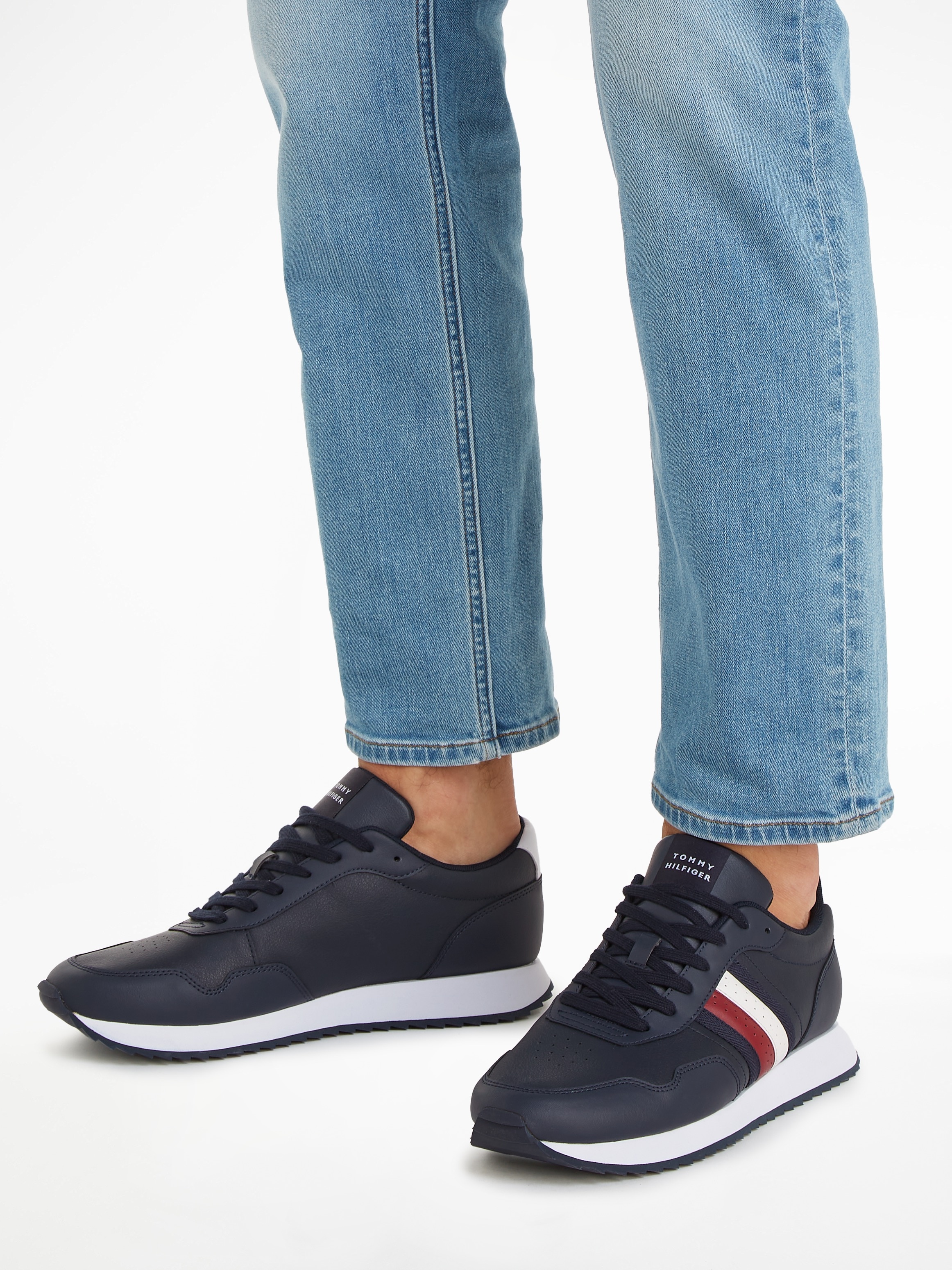 Tommy Hilfiger Plateausneaker "RUNNER EVO LTH MIX ESS", Freizeitschuh, Halb günstig online kaufen