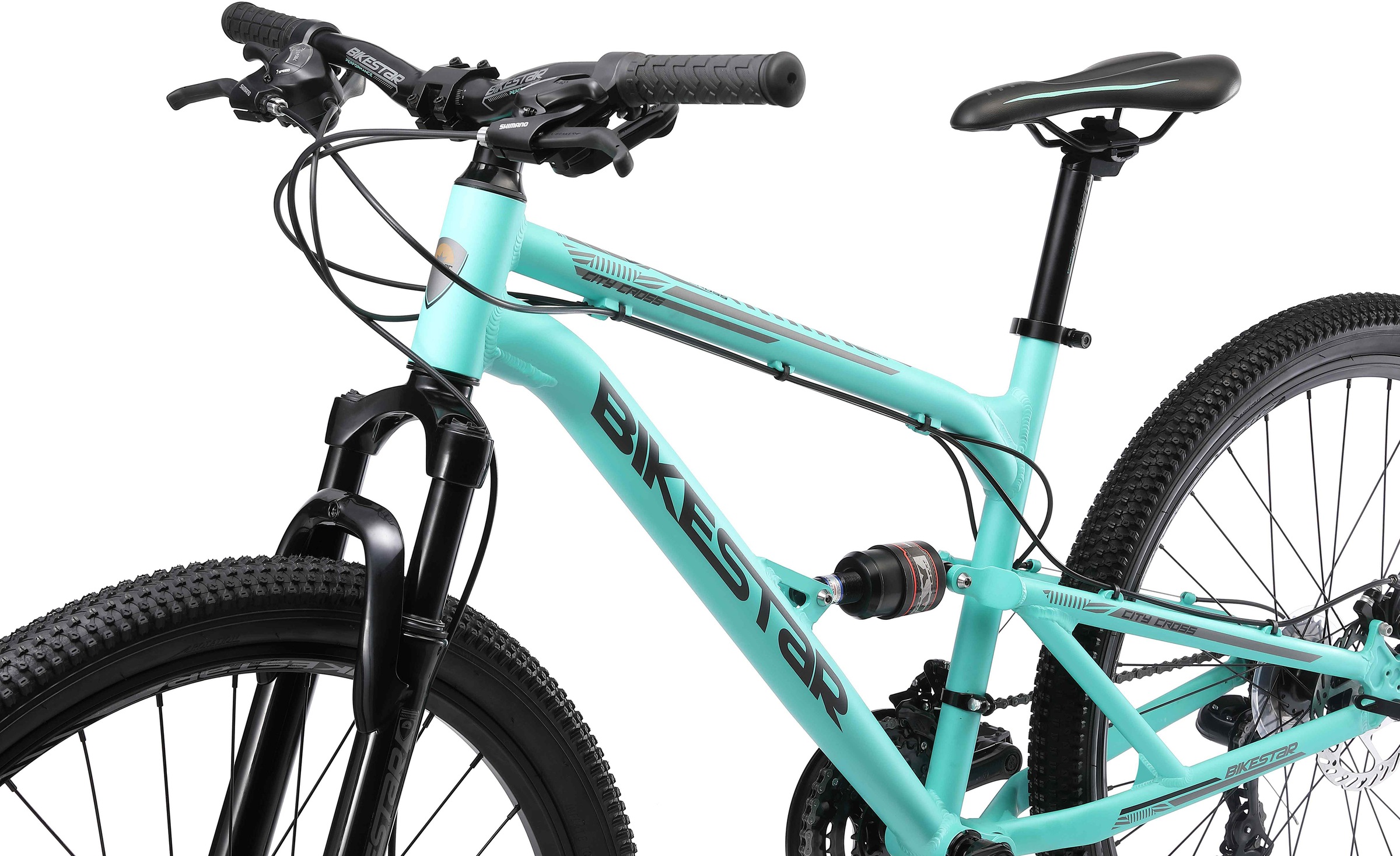 Bikestar Mountainbike, 21 Gang, Shimano, RD-TY300 Schaltwerk, Kettenschaltung, für Damen und Herren, Kettenschaltung