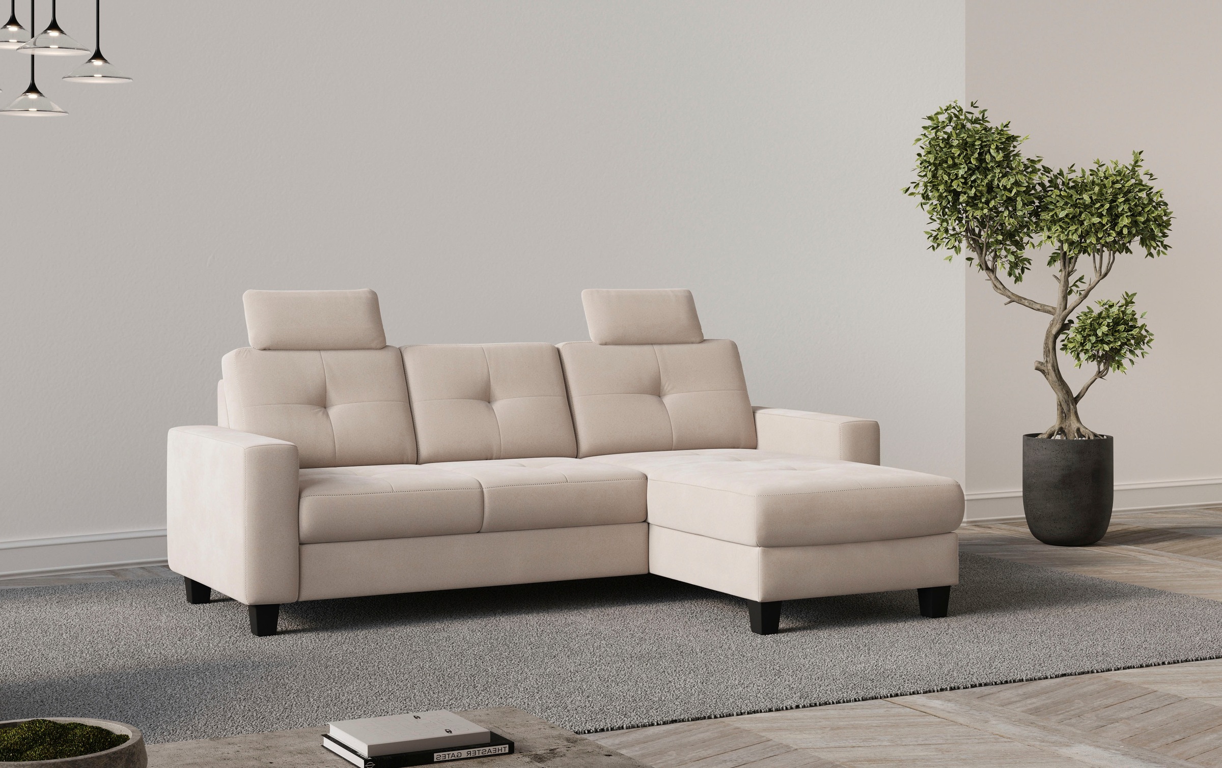 Places of Style Ecksofa "Varese L-Form", wahlweise mit Bettfunktion und Bet günstig online kaufen