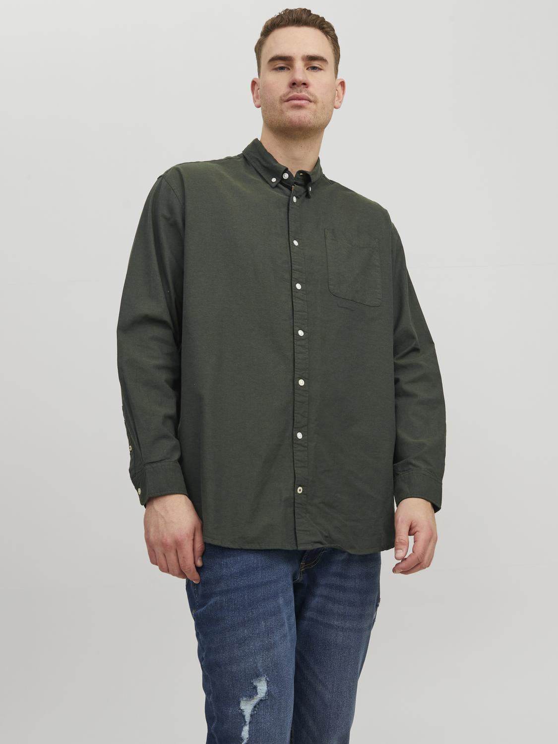 Jack & Jones PlusSize "JJEOXFORD SHIRT L/S S21 NOOS PLS" mit Brusttasche