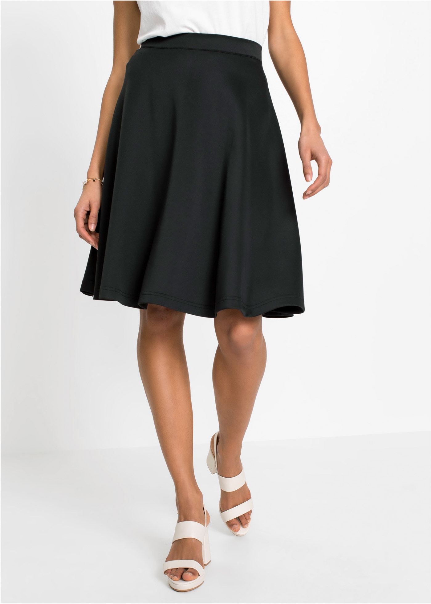 bonprix Sommerrock 1 aus Polyester und Elasthan, ausgestellte Passform, eleganter Stil