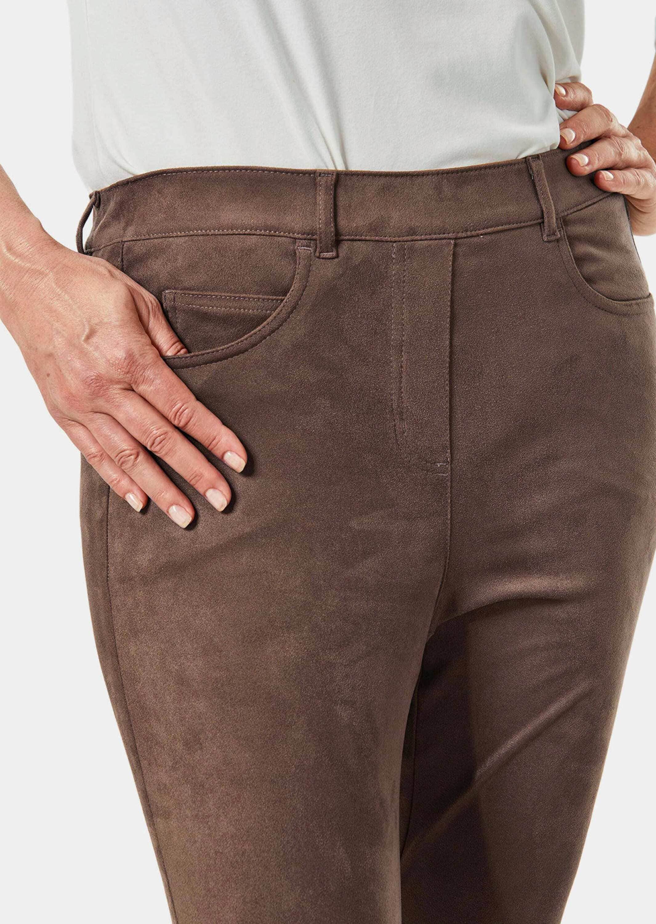 GOLDNER 2-in-1-Hose »Hose in Veloursleder-Optik Bi-elastische Hose in superweichem Veloursleder-Look«
