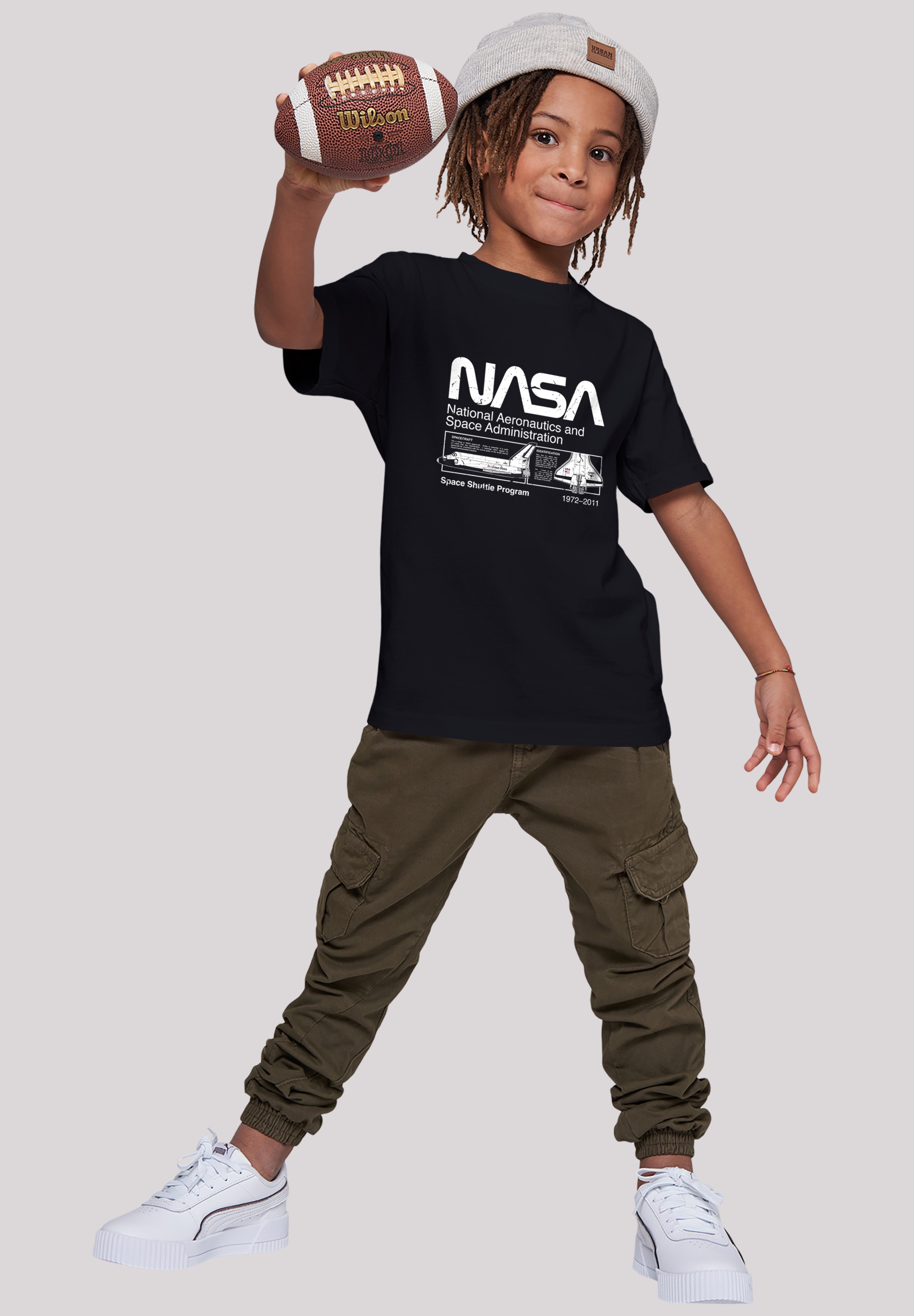 Unisex Kinder,Premium Classic T-Shirt | Black«, Black Space F4NT4STIC Merch,Jungen,Mädchen,Bedruckt Shuttle »NASA BAUR Friday