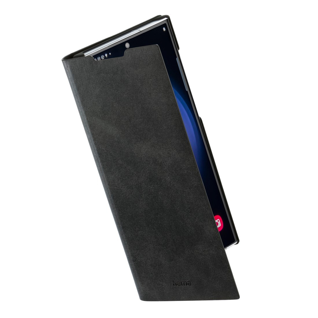 Hama Smartphone-Hülle »Booklet für Samsung Galaxy S23 Ultra, Schwarz, resistentes Kunstleder«, Samsung Galaxy S23 Ultra, Standfunktion und Einsteckfach mit Fingeröffnung
