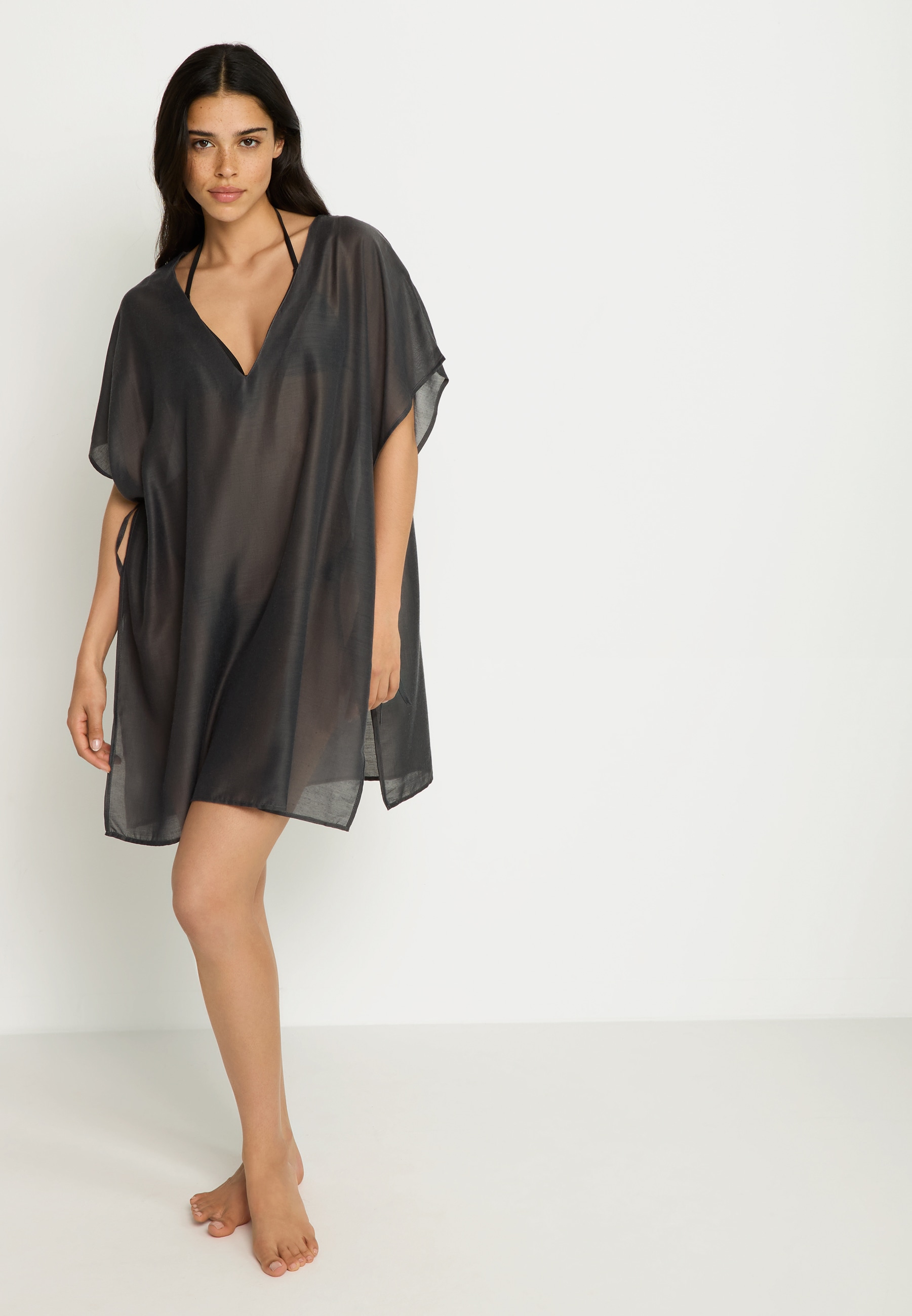 LSCN by LASCANA Chiffontunika seitlich zum Knoten, transparente Strandtunika