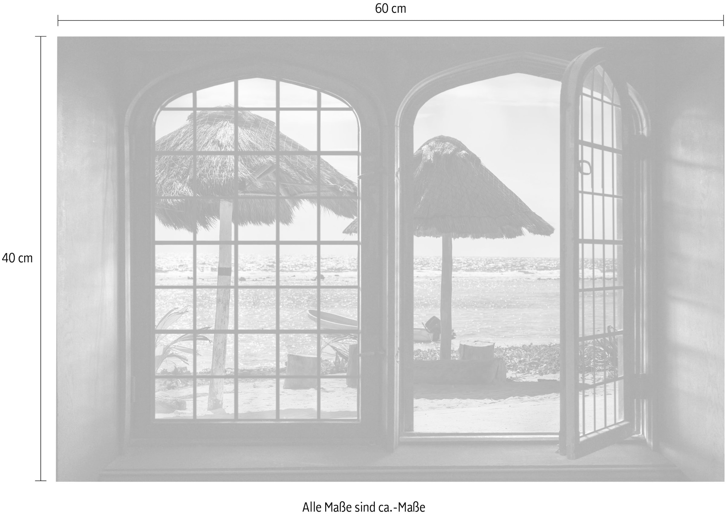 queence Wandsticker »Urlaub«, Wandsticker, Wandbild, selbstklebend, 3D, Fenster