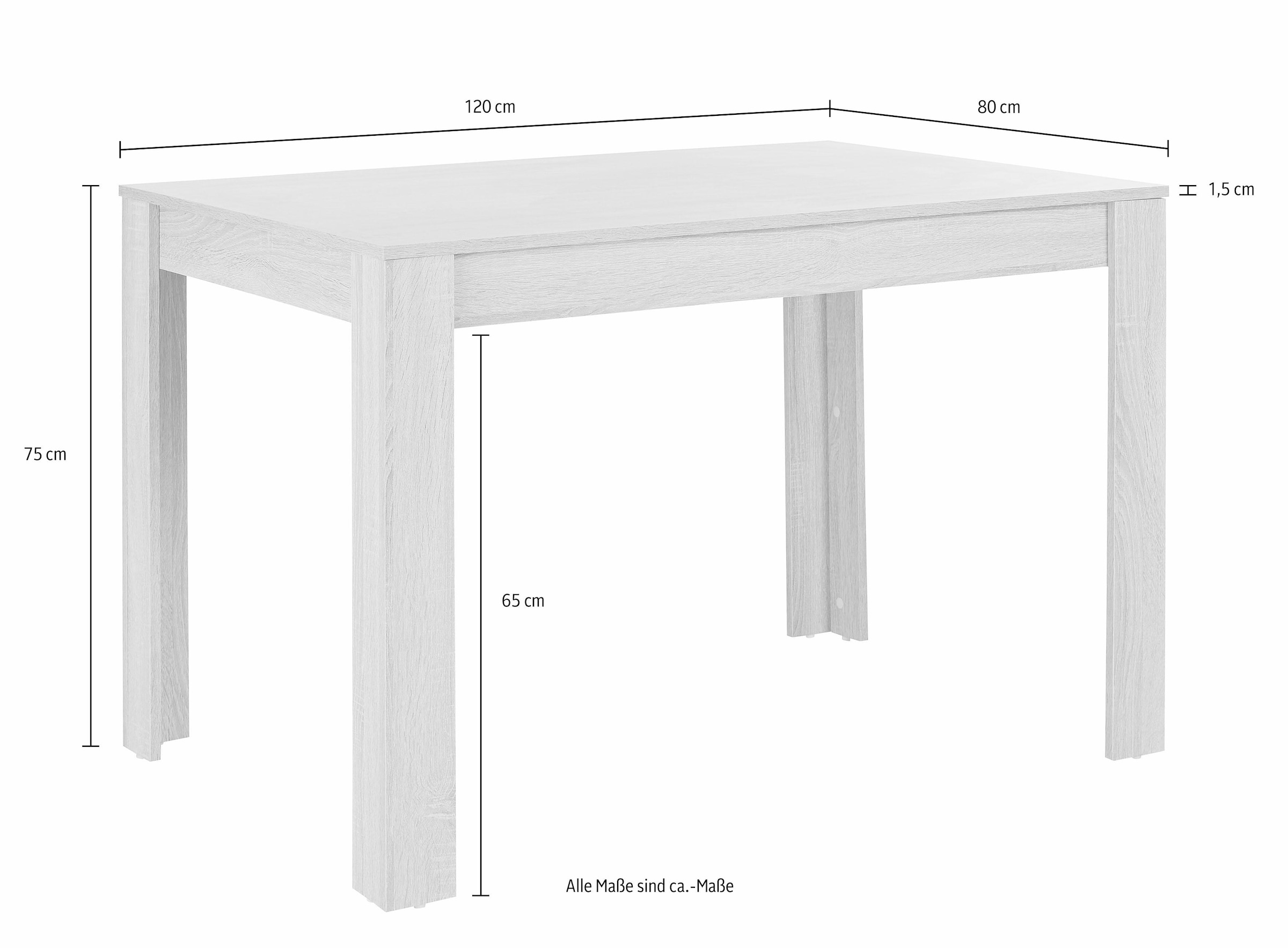 INOSIGN Esstisch "Meigh, TOPSELLER", (Tisch, Esstisch), Breite 120 cm, vers günstig online kaufen