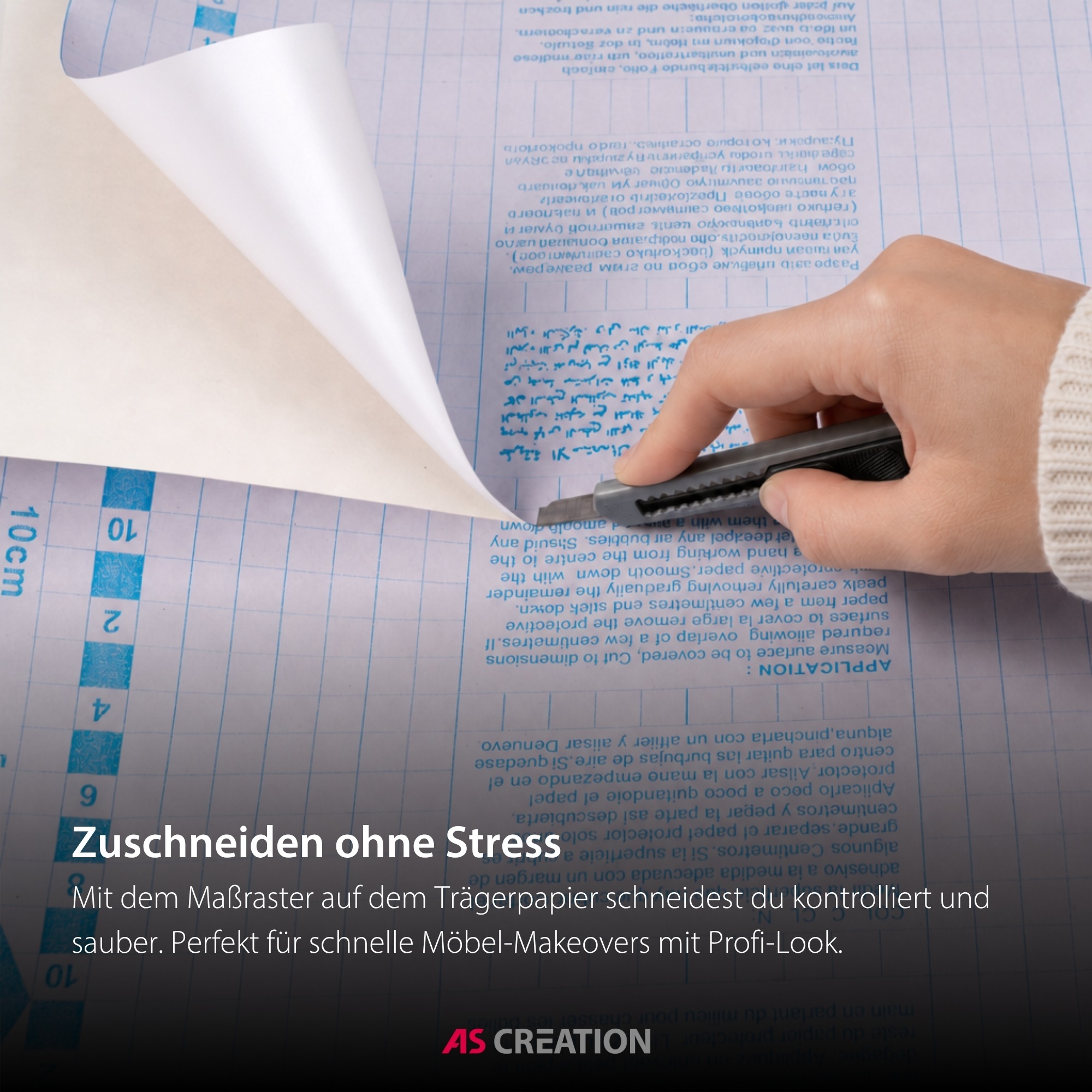 Architects Paper Möbelfolie »Architects Paper Möbelfolie Uni selbstklebend« Selbstklebende PVC-Folie in Uni-Optik mit Schneidraster