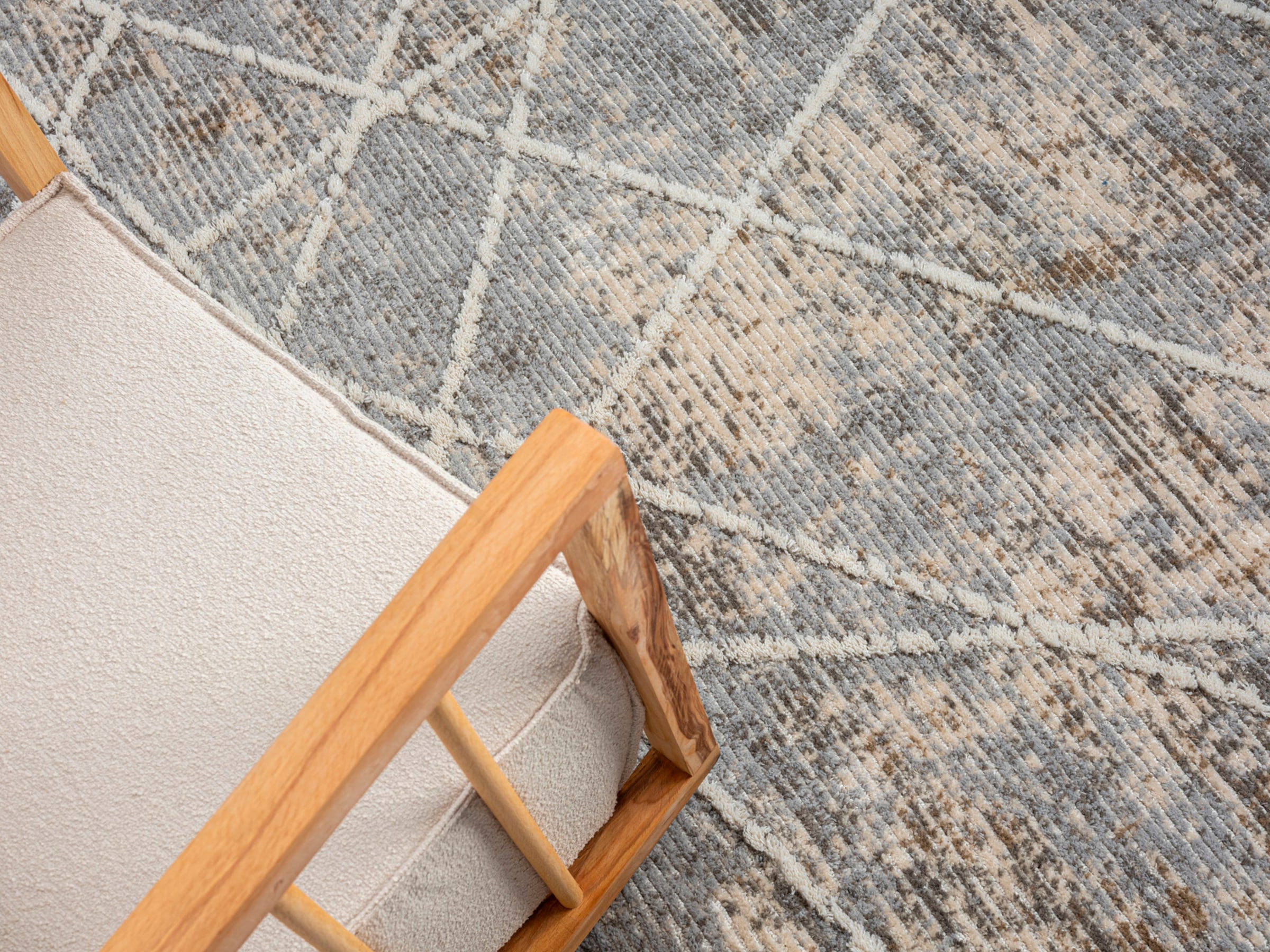 Myflair Möbel & Accessoires Teppich »Nelia Lagerräumung«, rechteckig, 15 mm Höhe, Kurzflor, mit Hoch-Tief Effekt, Microfaser, mit Fransen