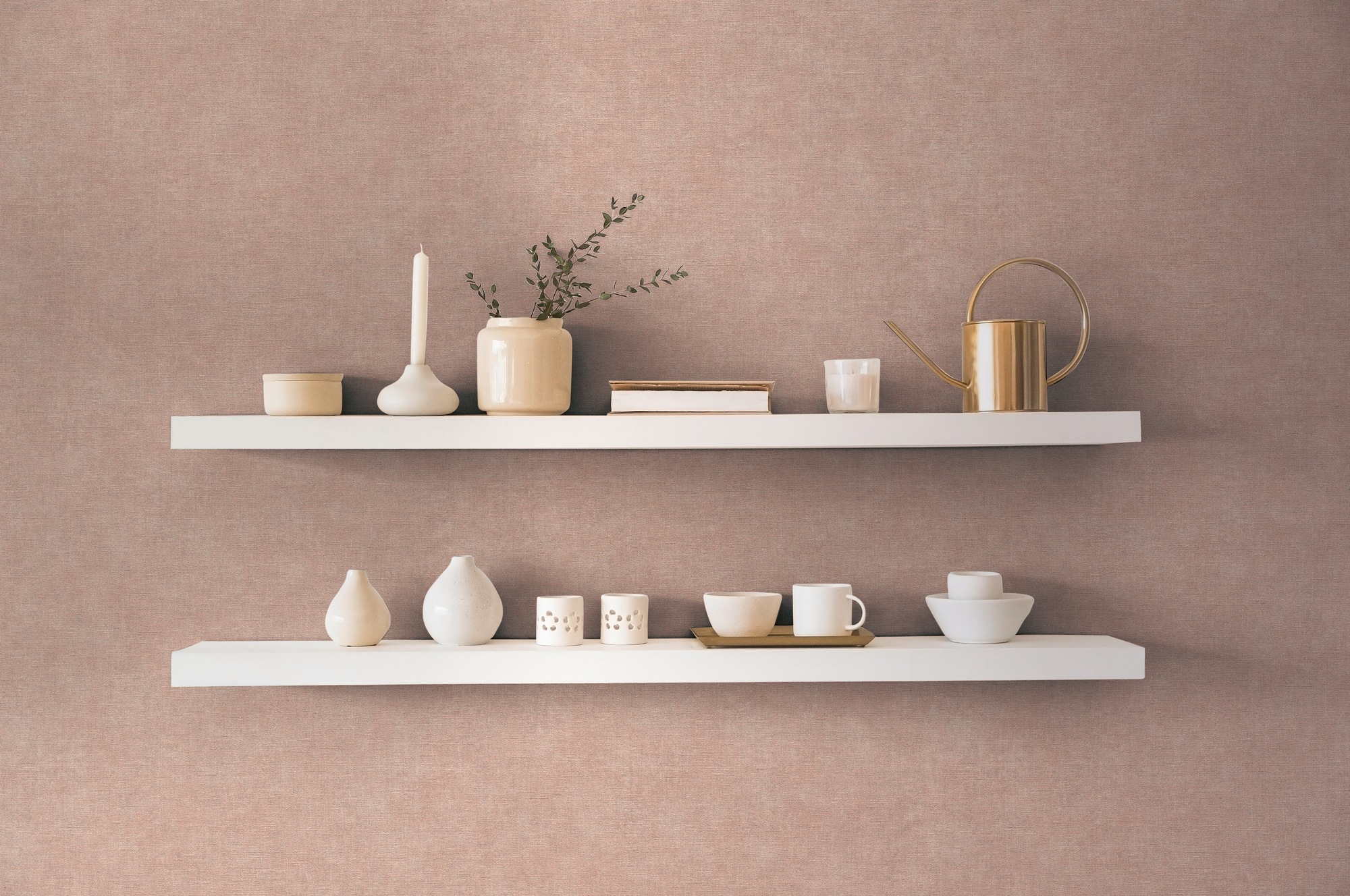 living walls Vliestapete »Smart Surfaces einfarbige Tapete Unitapete Struktur-Optik Landhaus«, matt, Vliestapete Textil-Optik für Schlafzimmer Küche Wohnzimmer Uni Design