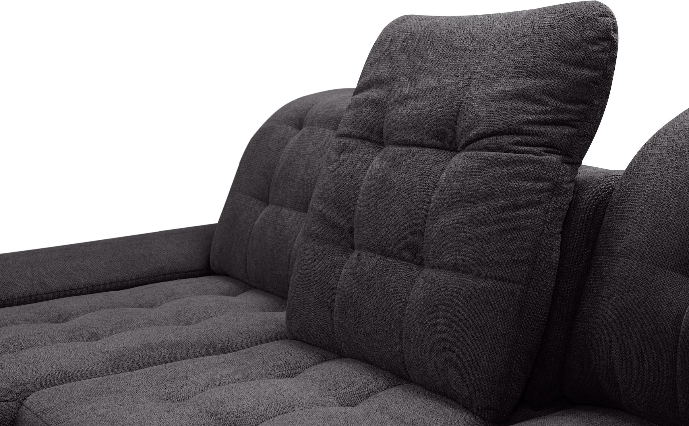 WERK2 Ecksofa Carmen, Sofa, Eckcouch mit Schlaffunktion, Bettkasten und Sitztiefenverstellung