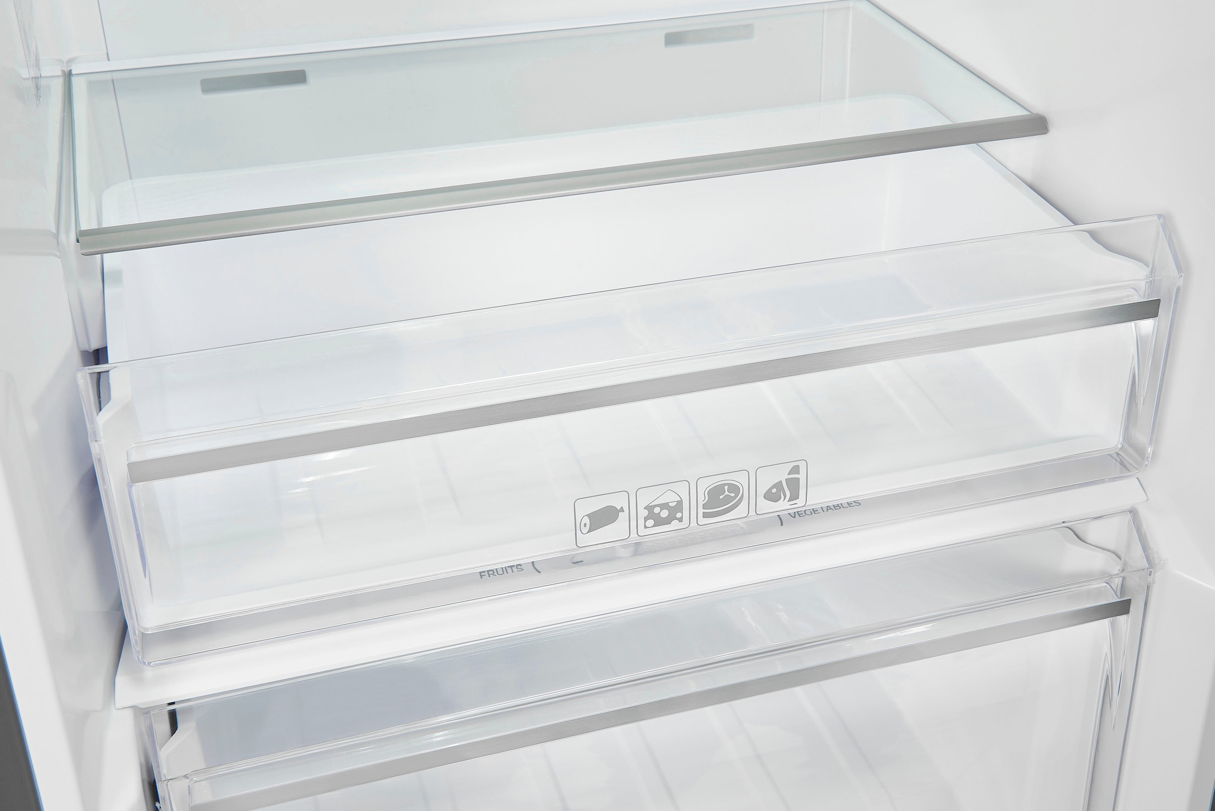 exquisit Vollraumkühlschrank »KS360-V-HE-040D«, KS360-V-HE-040D, 185 cm hoch, 60 cm breit, 359 Liter Nutzinhalt, NoFrost, Display