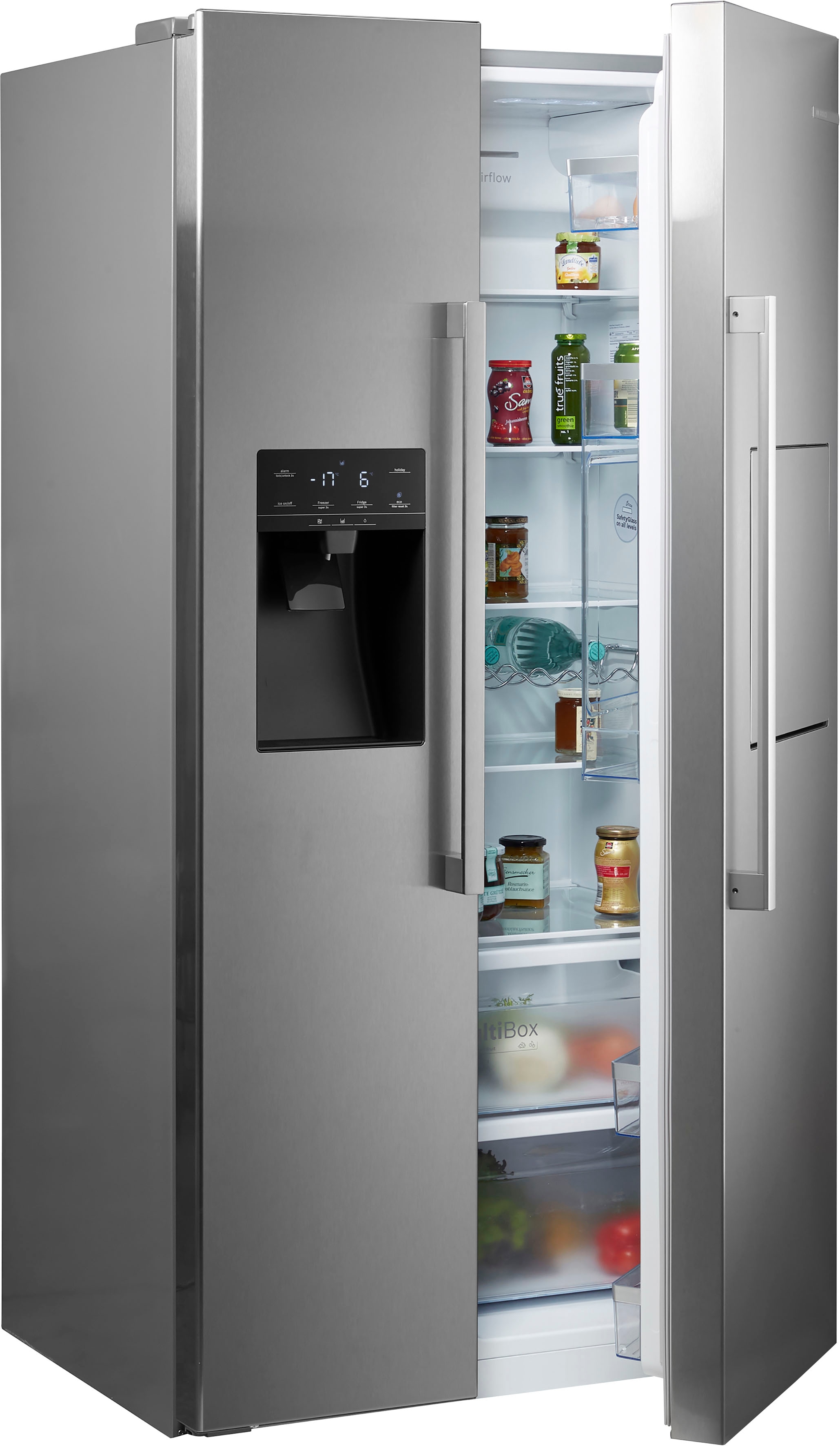 BOSCH Side-by-Side Serie 6 "KAG93AIEP" 178,7 cm hoch 90,8 cm breit No Frost, Super Kühlen, XXL-Fassungsvermögen, LED-Licht