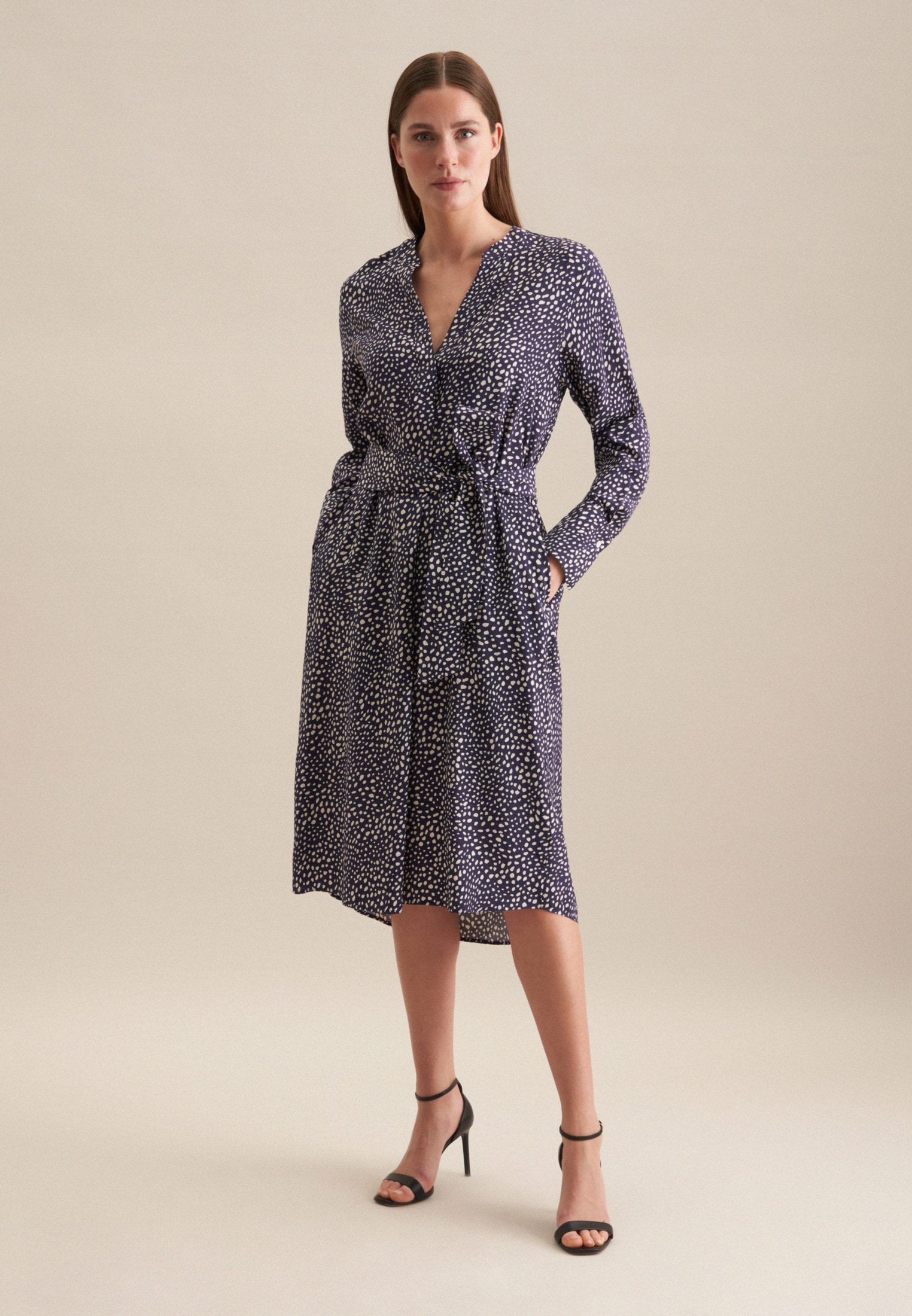 seidensticker Sommerkleid "Schwarze Rose" 1/1 Kragen Druck günstig online kaufen