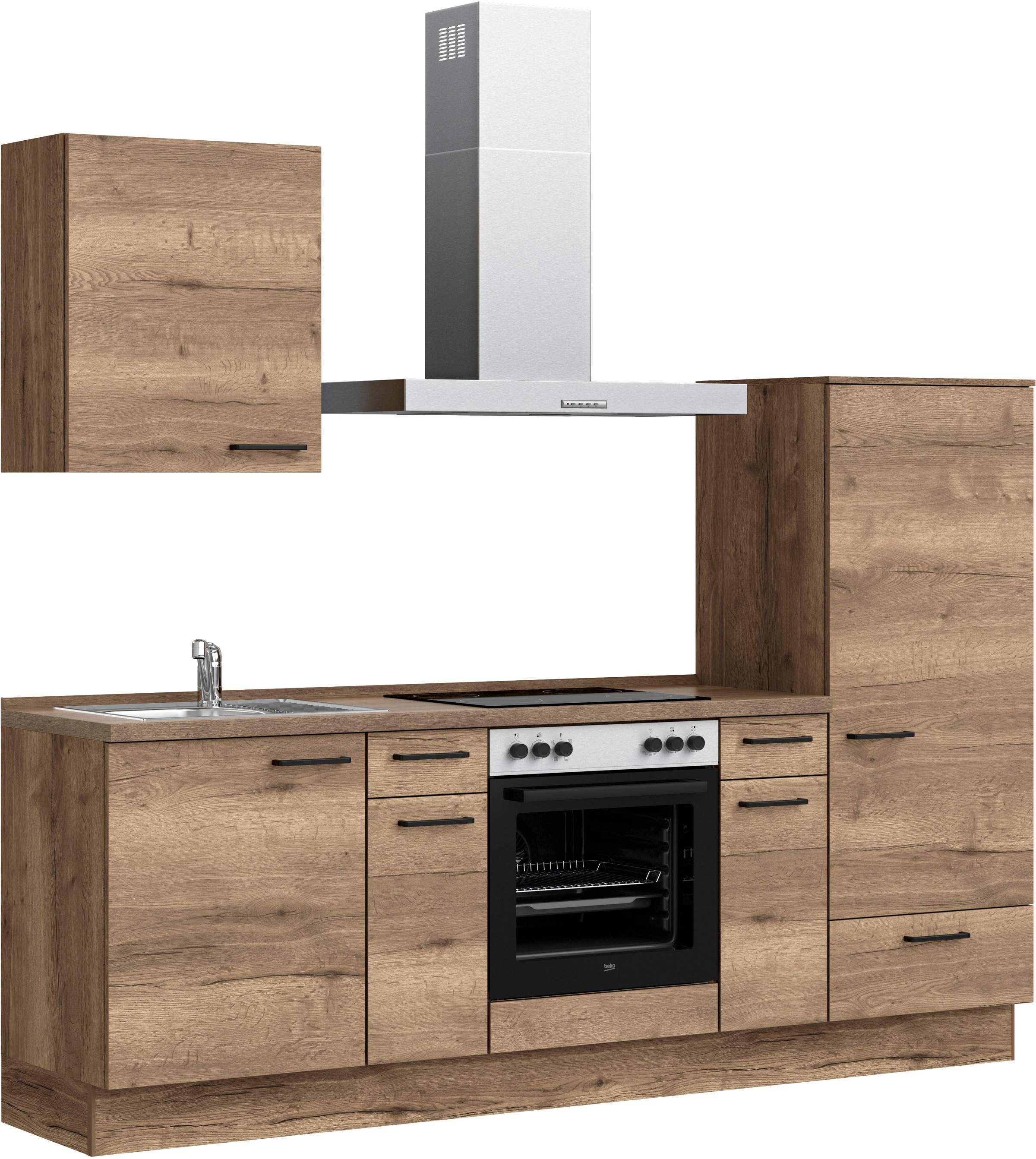 nobilia® Küchenzeile »"Structura I"«, vormontiert, Ausrichtung wählbar, Breite 240 cm, wahlw. mit E-Geräten