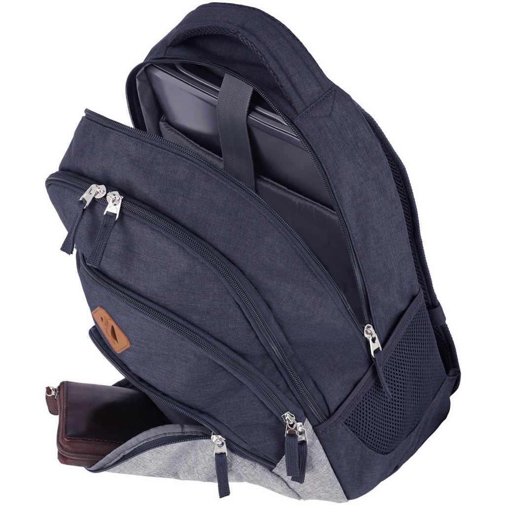 travelite Laptoprucksack »Basics Melange, marine/grau«