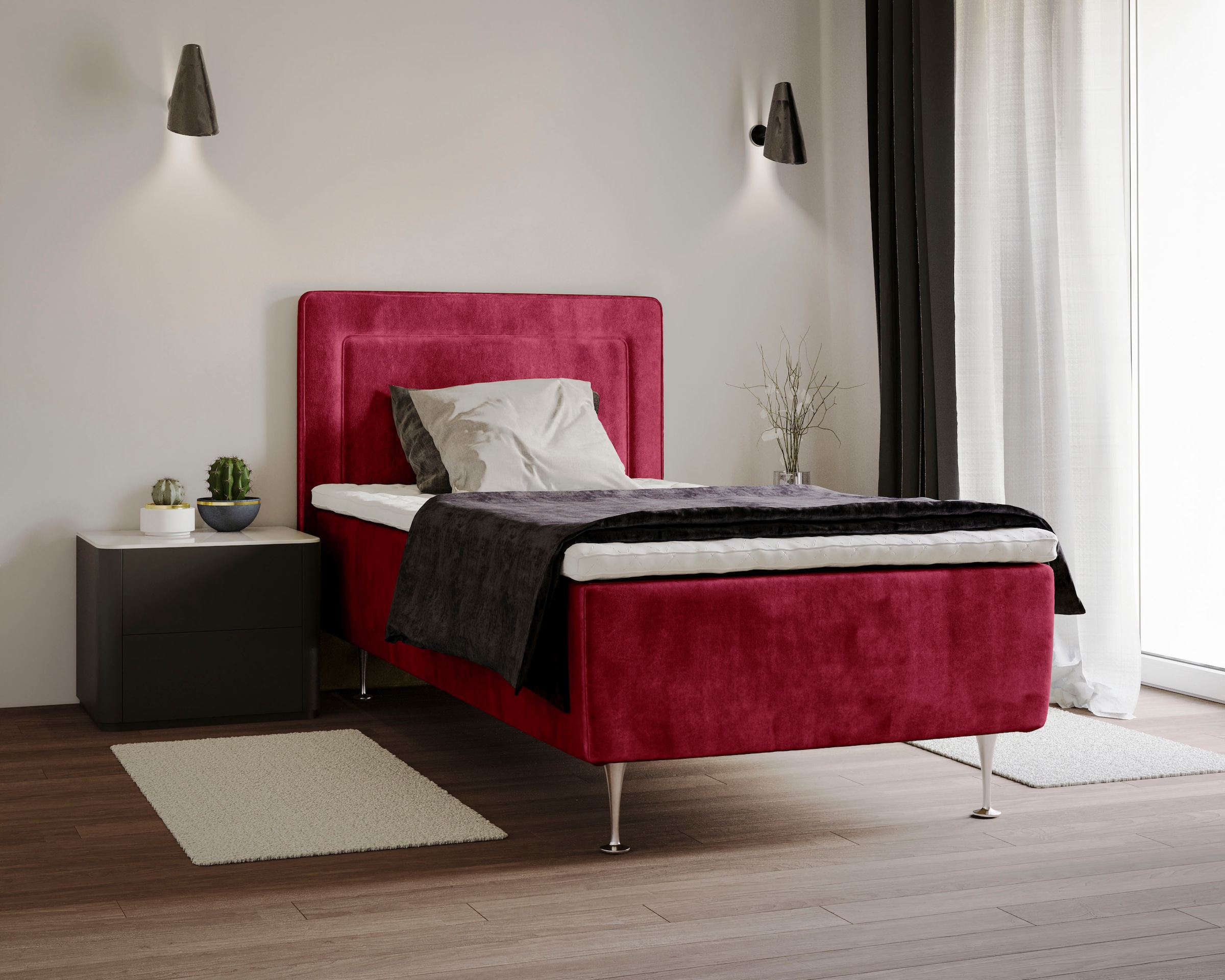 Home affaire Boxspringbett "Hacer" Topper, H2 oder H3 und in Breiten 70,80,90,120,140,160,180 wählbar