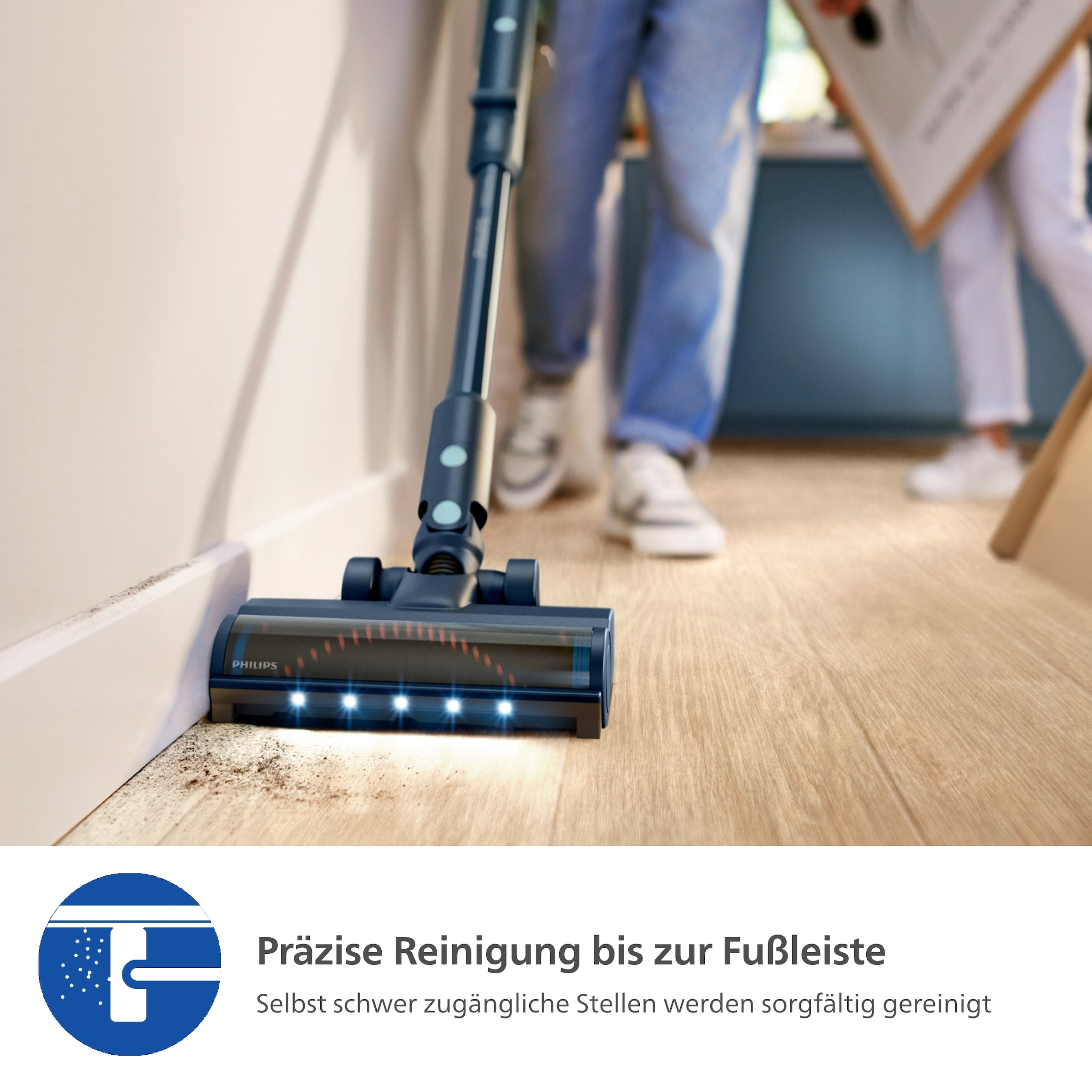Philips Akku-Hand-und Stielstaubsauger »XC5242/10 5000 Series „Teppichwunder“ mit Flexrohr«, mit bis zu 60 Minuten Laufzeit und TriActive Multi-LED-Düse