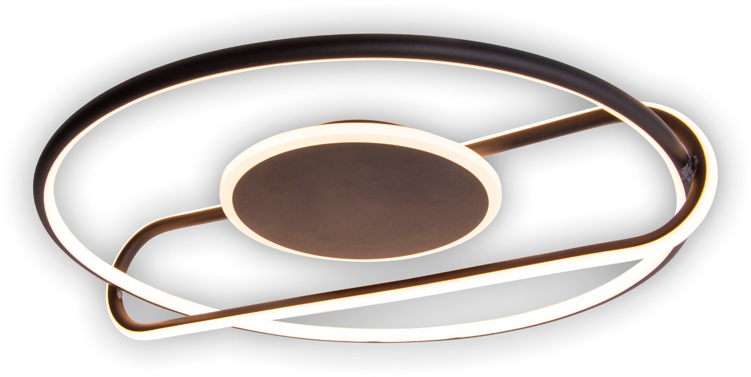 näve LED Deckenleuchte »Brendan« LED-Modul 1 Stk. Warmweiß geometrische Kombination aus Elipse und Kreis, D: 54cm, warmweiße LED