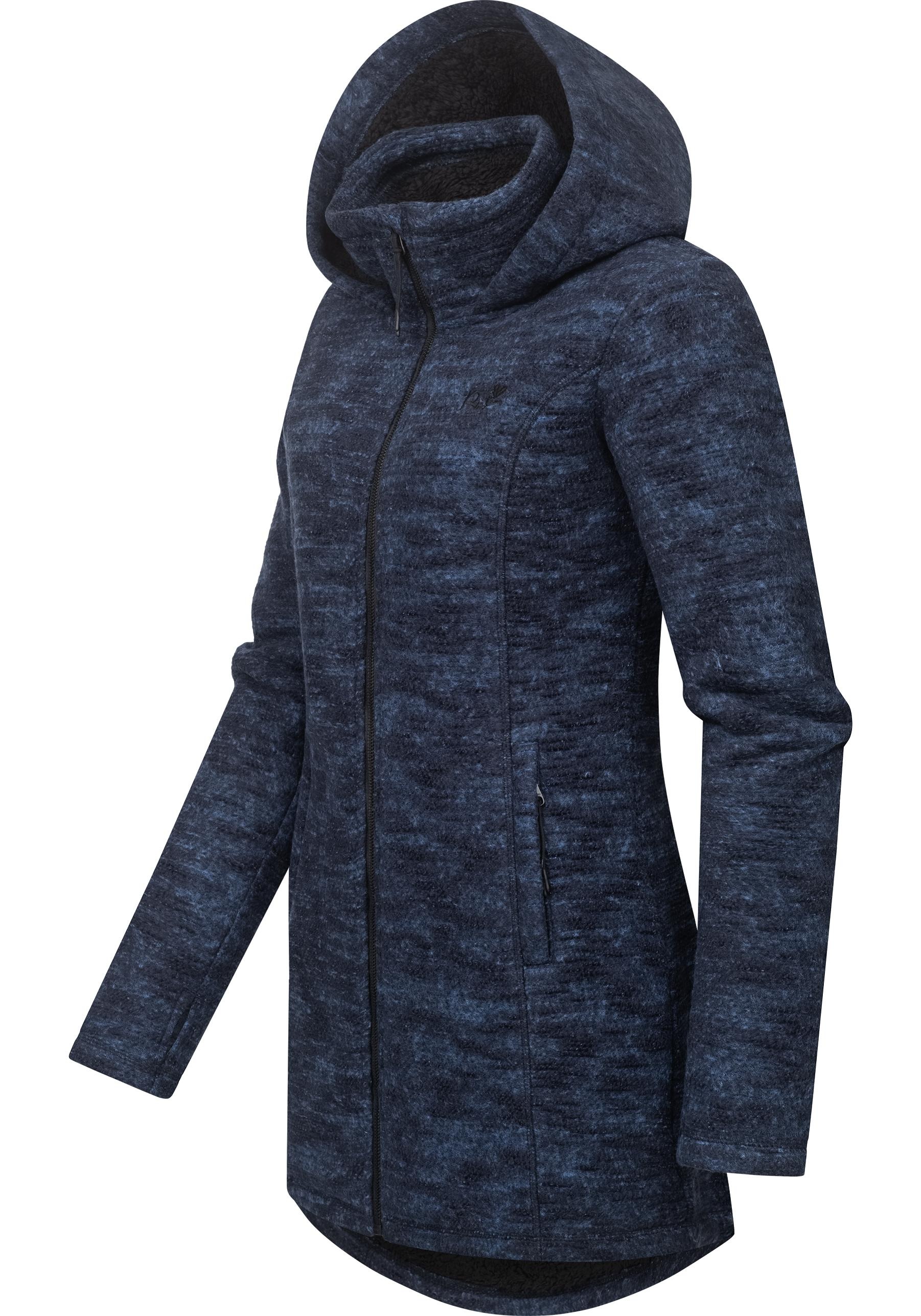 Ragwear Longstrickjacke »Leysha Melange«, Sportliche Kapuzenjacke in melierter Strick-Optik