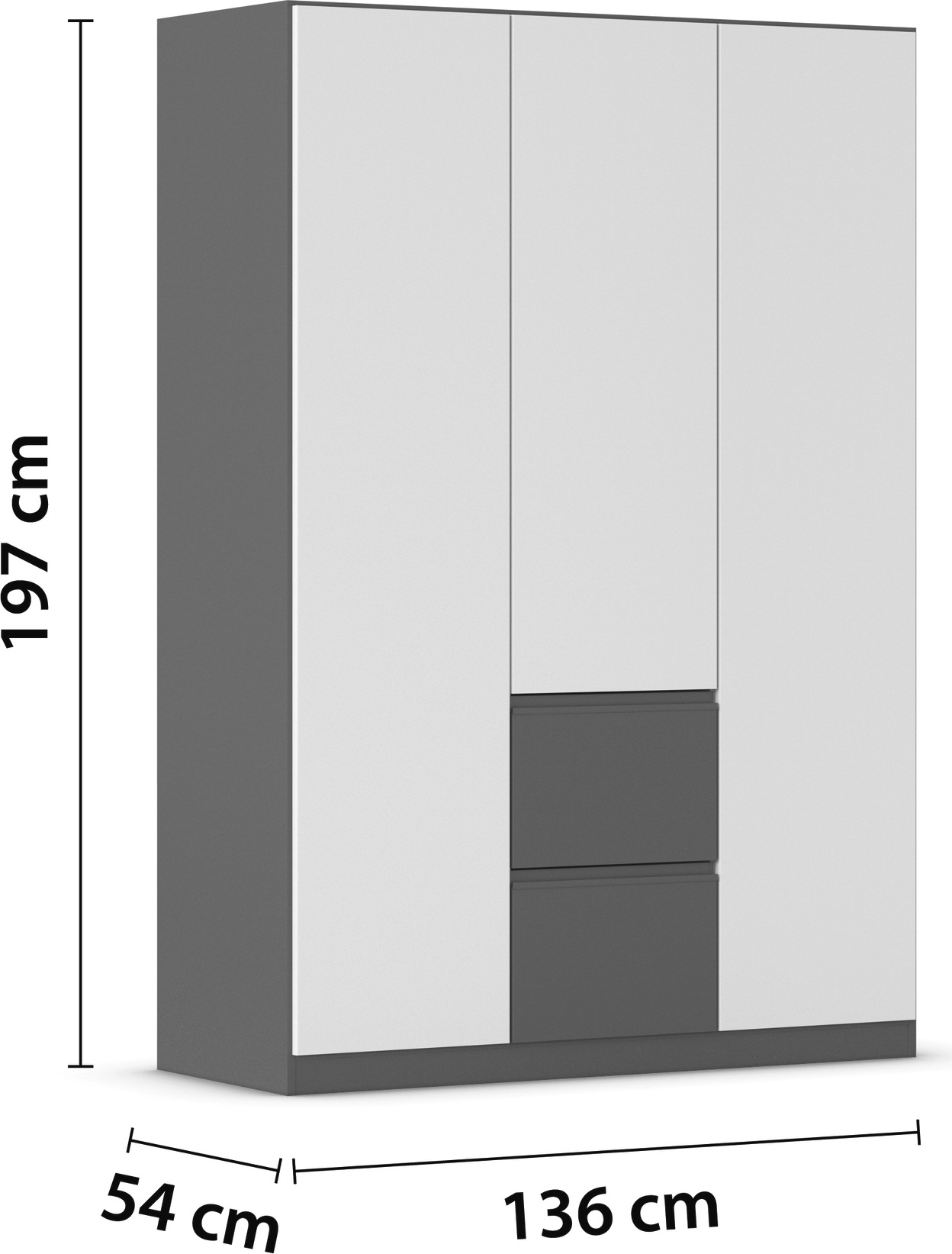 rauch Drehtürenschrank »Kleiderschrank Schrank Garderobe Wäscheschrank BRISTOL in 2 Breiten«, grifflose Front mit Push-to-Open Funktion in 2 Breiten MADE IN GERMANY