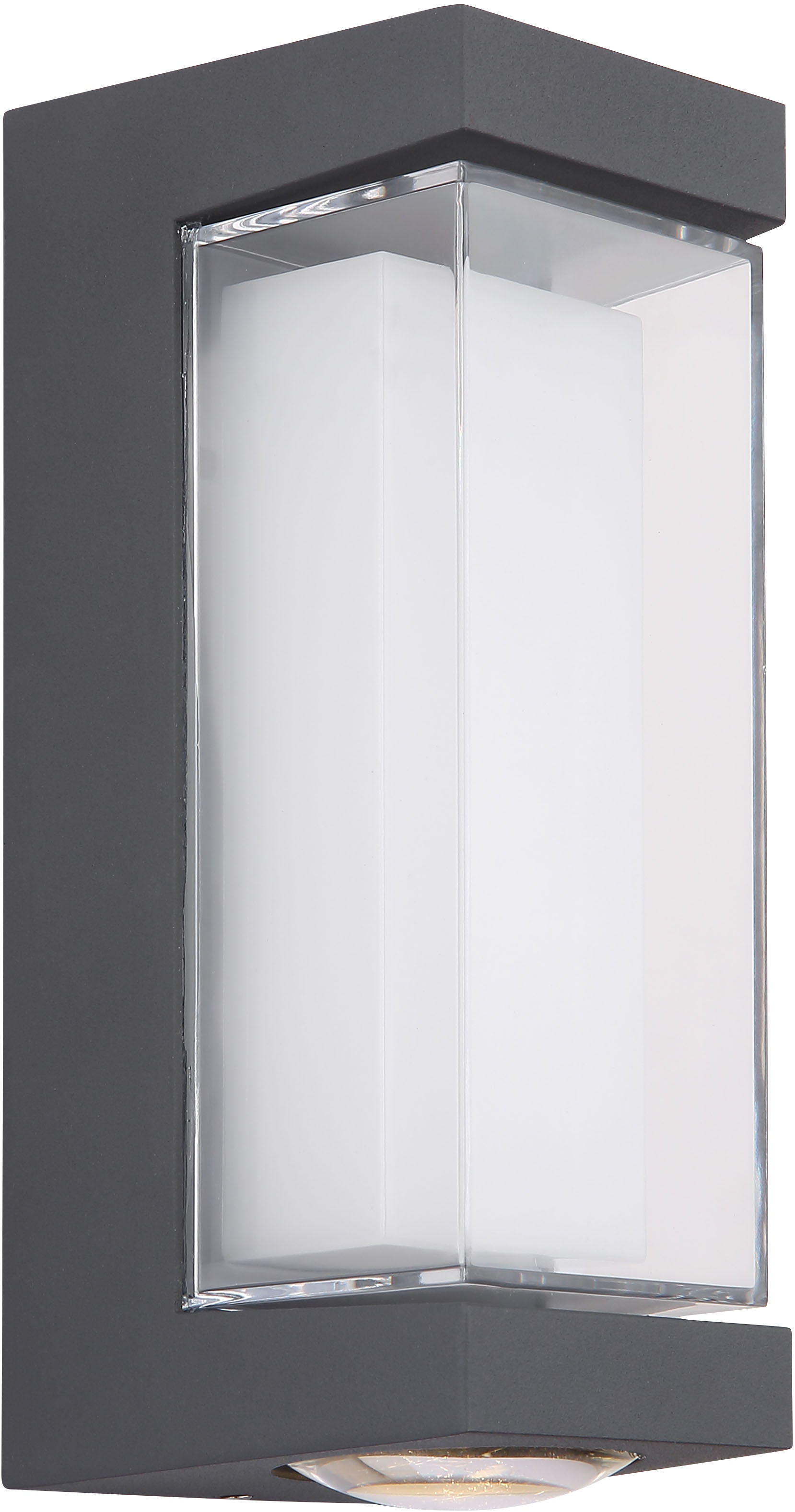 GLOBO LIGHTING LED Außen-Wandleuchte »PLIXON«, Leuchtmittel LED-Modul | LED fest integriert, Außenbereich/IP54/3000K/Kunststoff opal/anthrazit