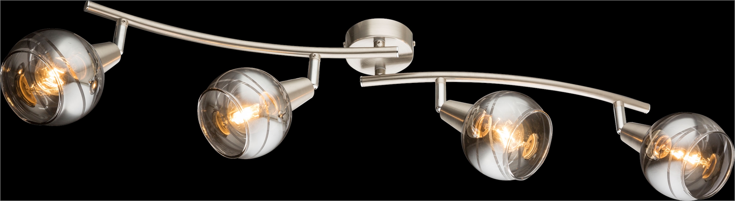 GLOBO LIGHTING LED Deckenstrahler »ROMAN«, Leuchtmittel E14 | Leuchtmittel wechselbar, Deckenspot/Nickel/beweglich/LxBxH: 700x315x210mm